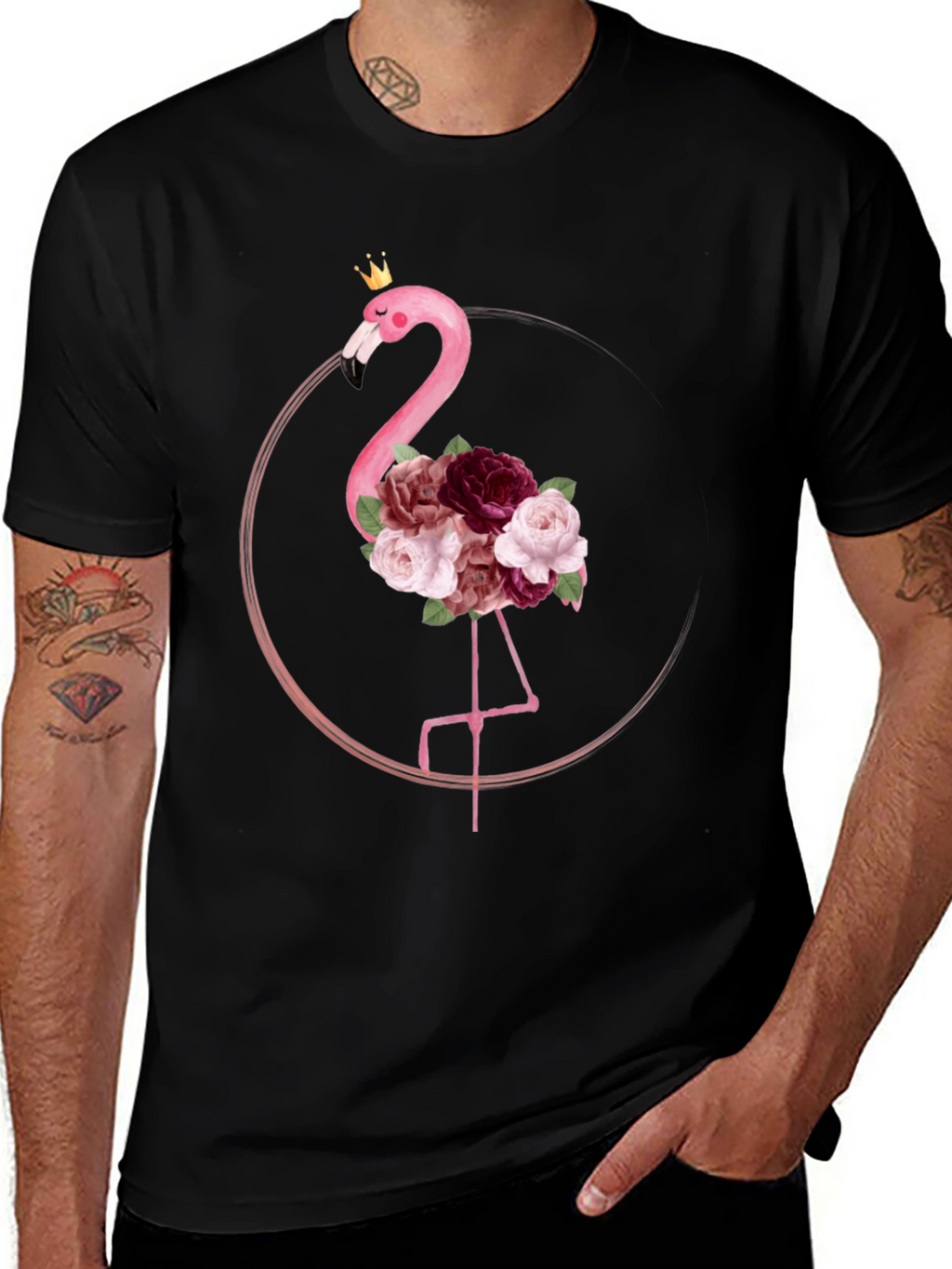 Floral Flamingo Graphic Tee