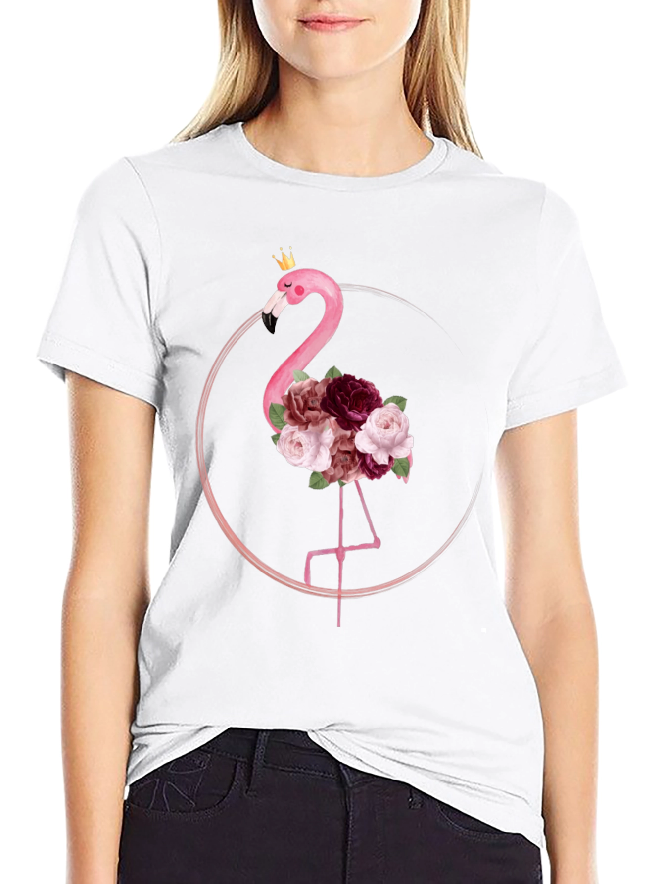Floral Flamingo Graphic Tee