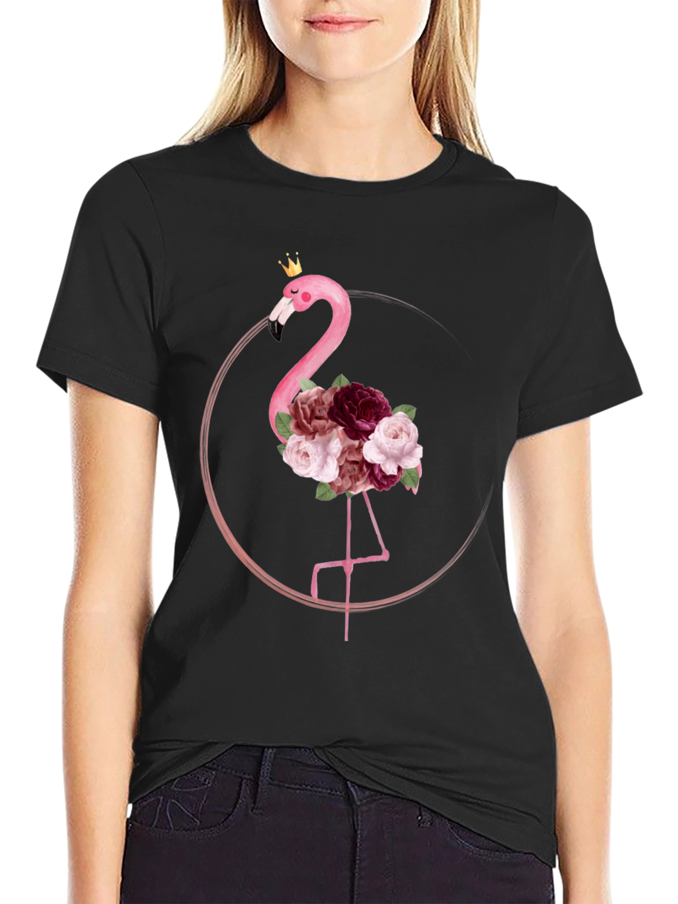 Floral Flamingo Graphic Tee