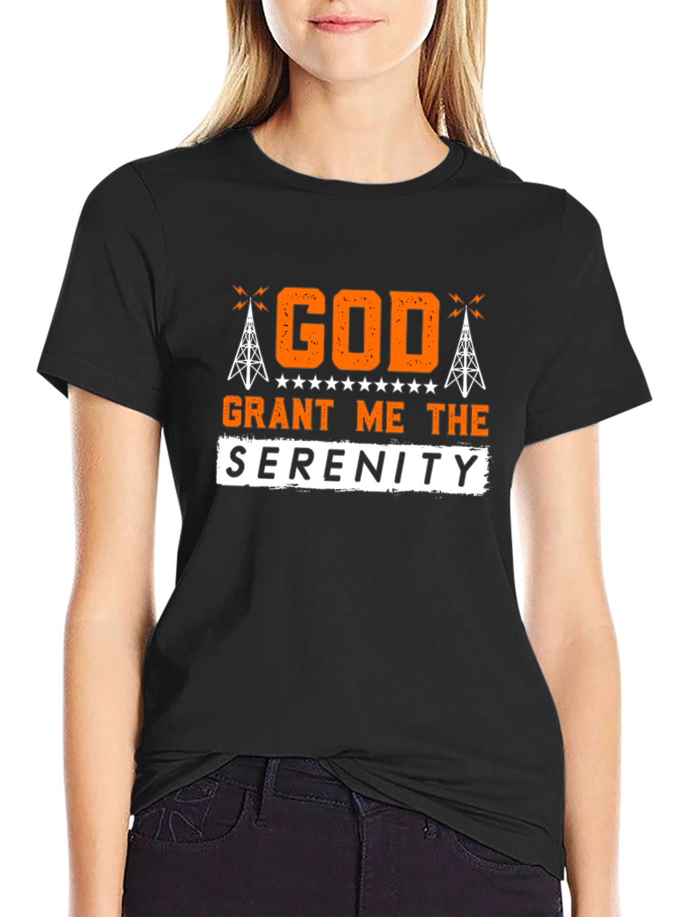 God Grant Me The Serenity Black T-Shirt