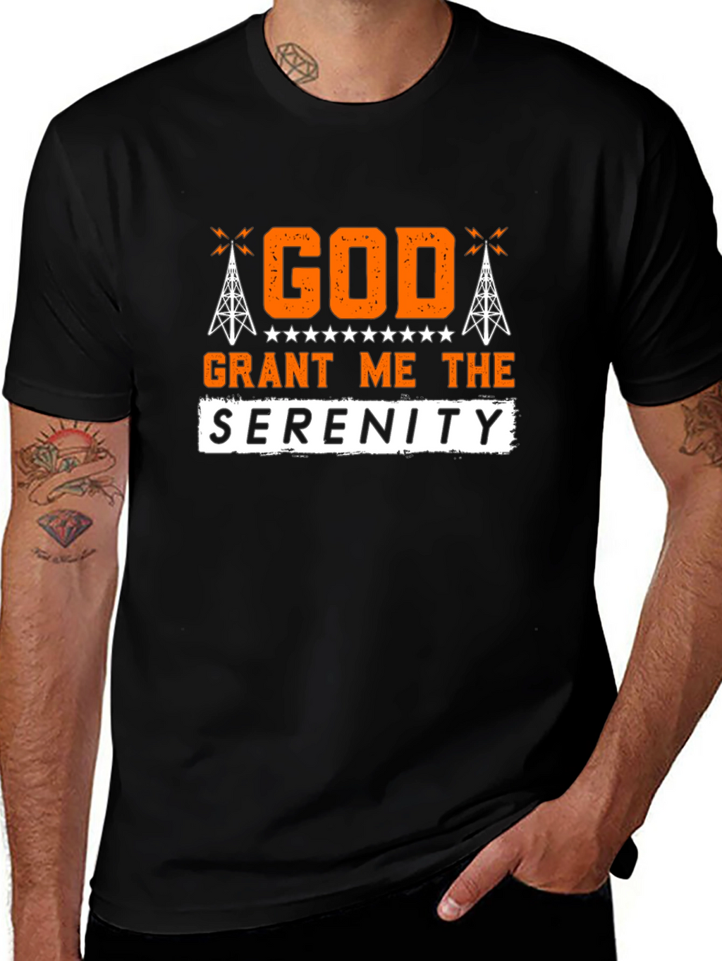 God Grant Me The Serenity Black T-Shirt