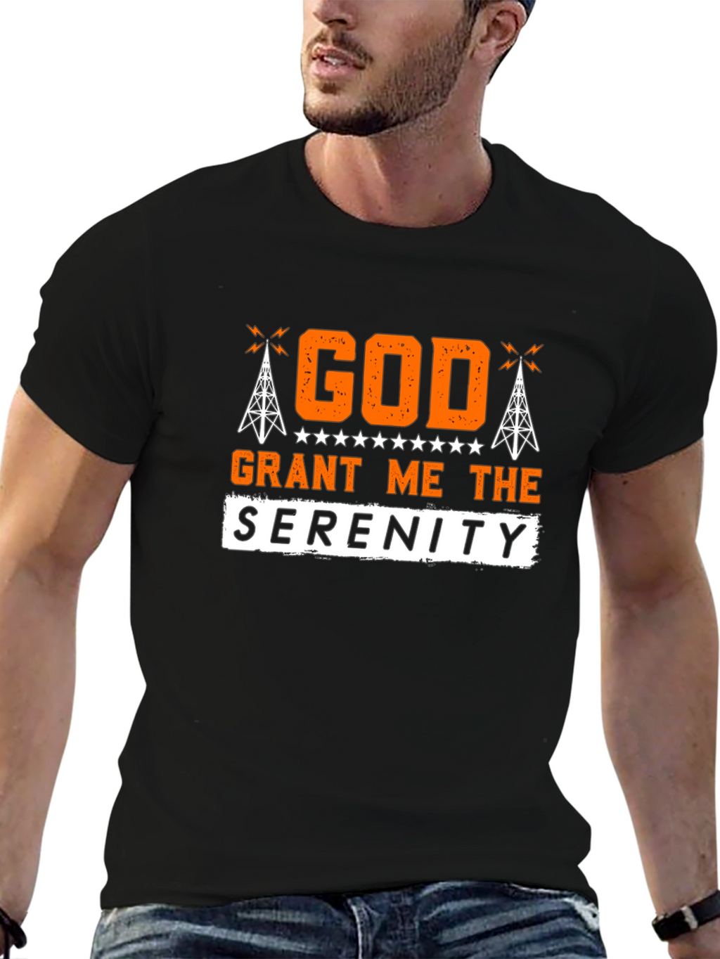 God Grant Me The Serenity Black T-Shirt