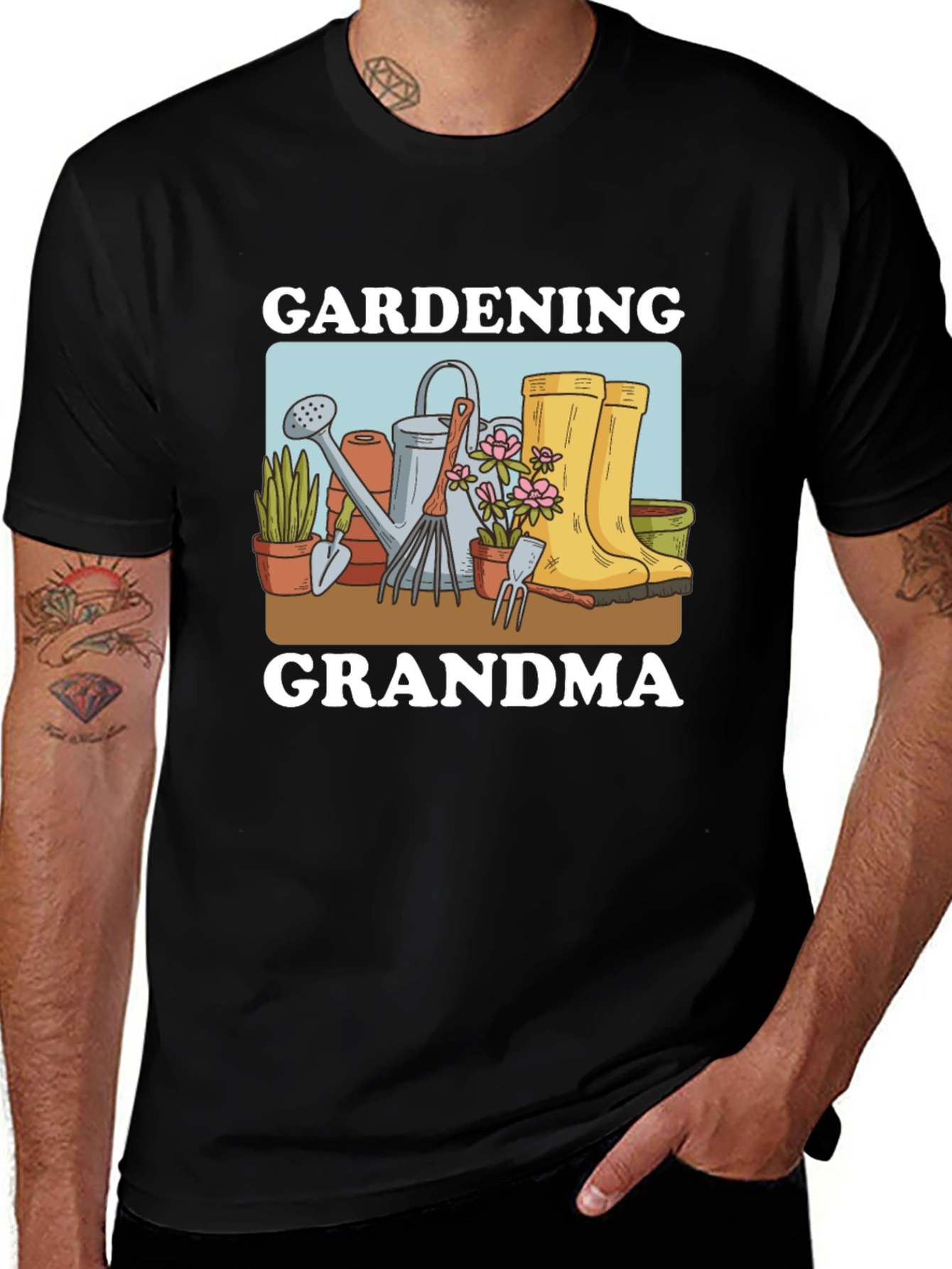 Gardening Grandma T-Shirt - Black