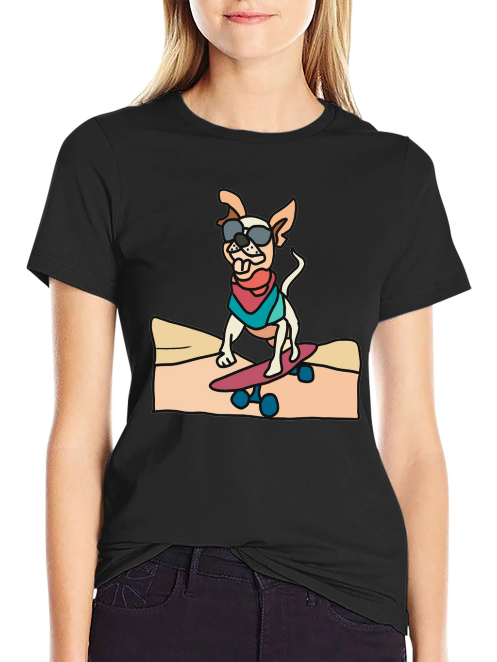 Cool Dog Skateboard Graphic Tee