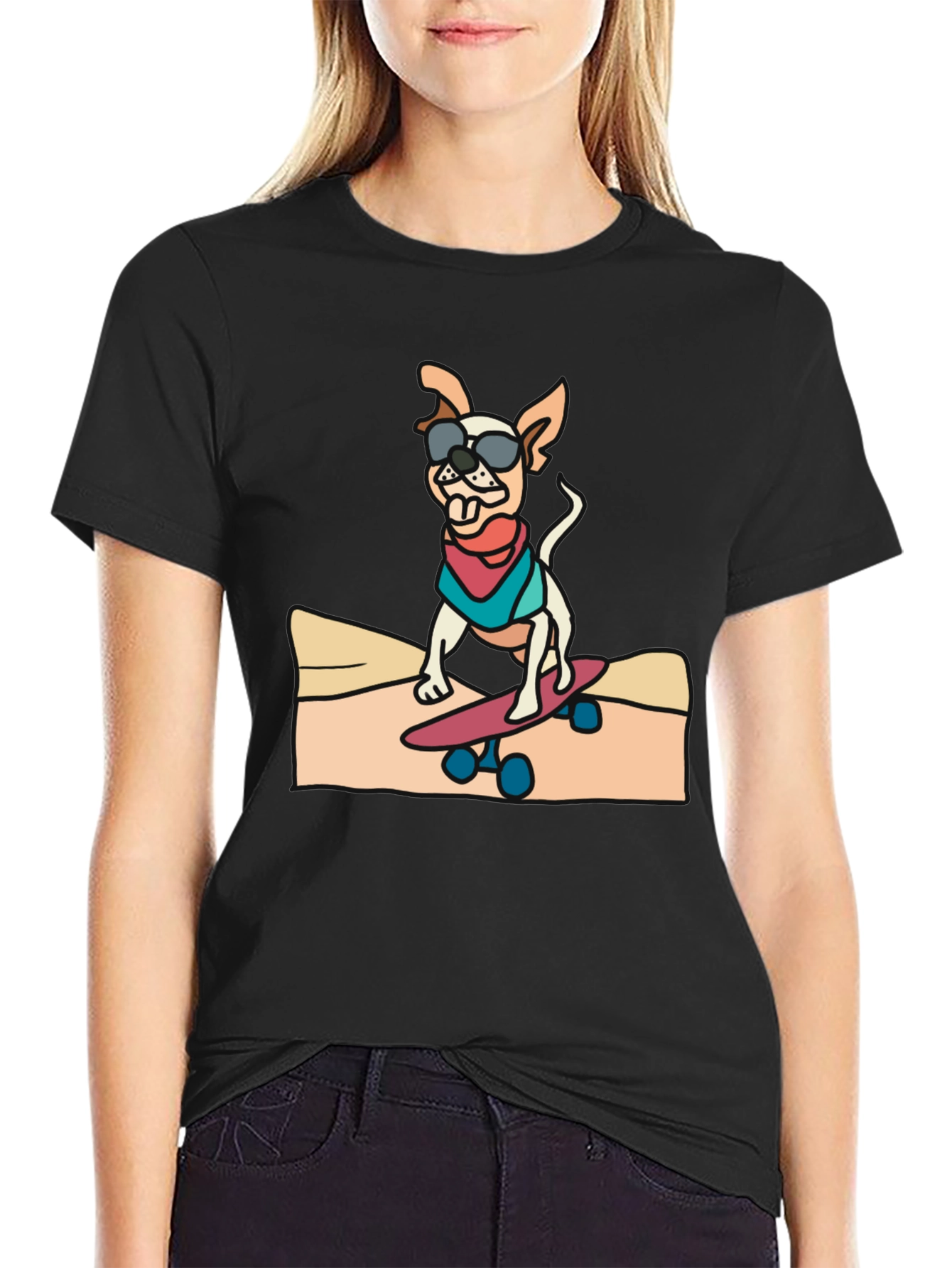 Cool Dog Skateboard Graphic Tee