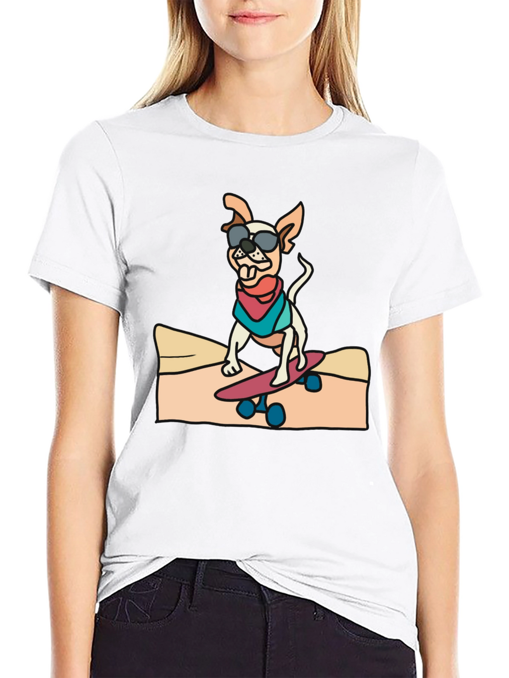 Cool Dog Skateboard Graphic Tee