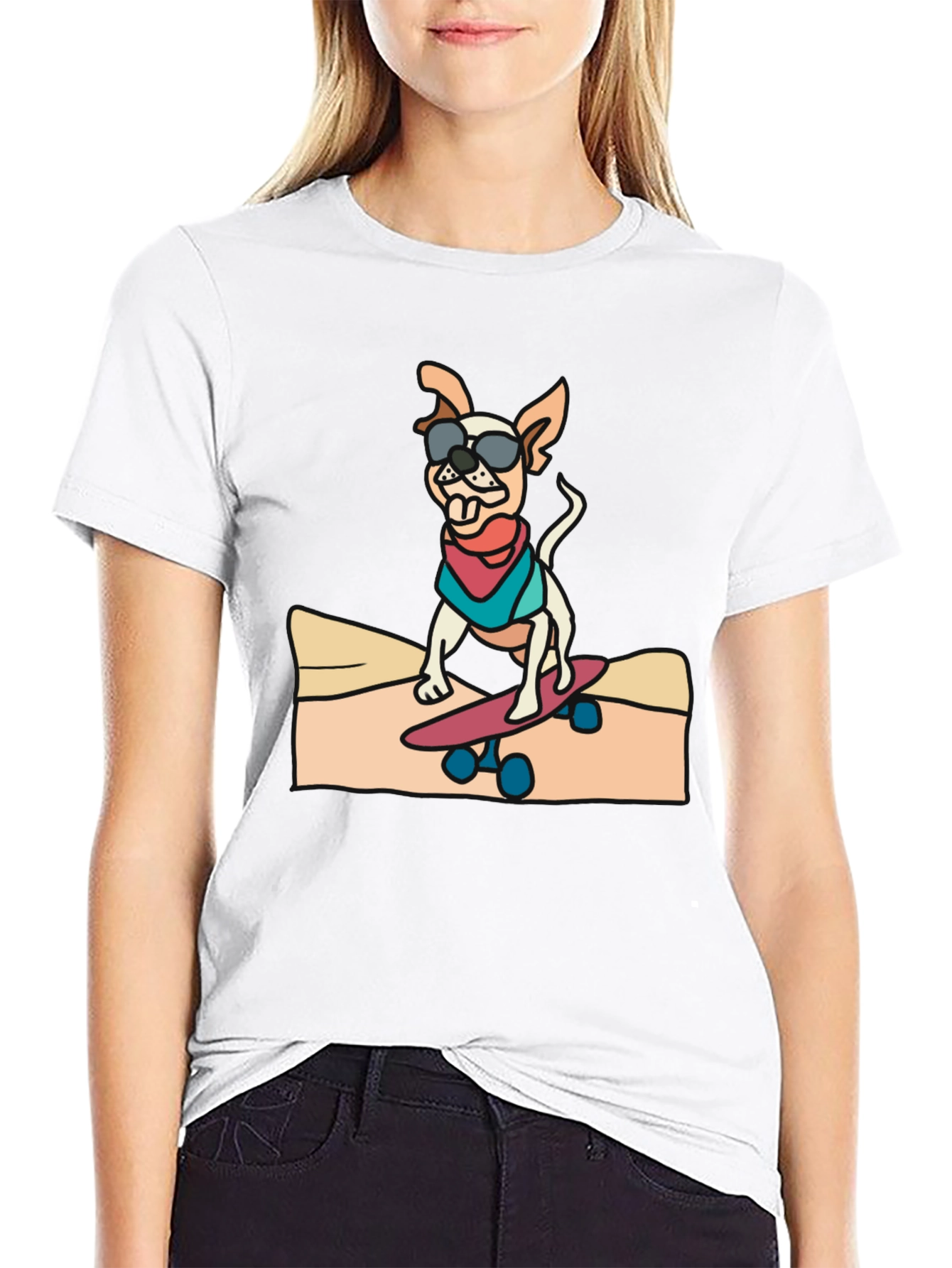 Cool Dog Skateboard Graphic Tee
