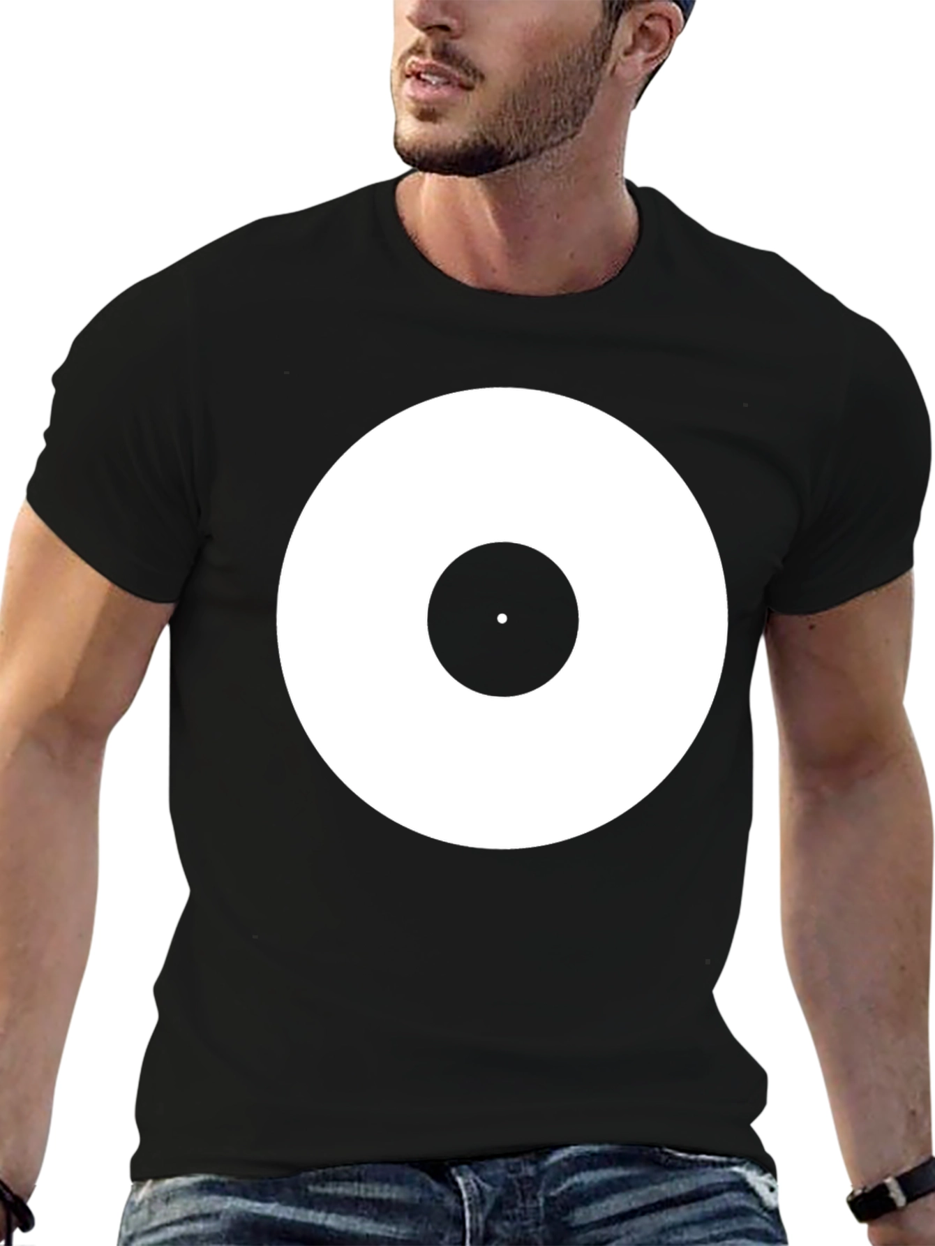 Black T-Shirt with Target Style Design