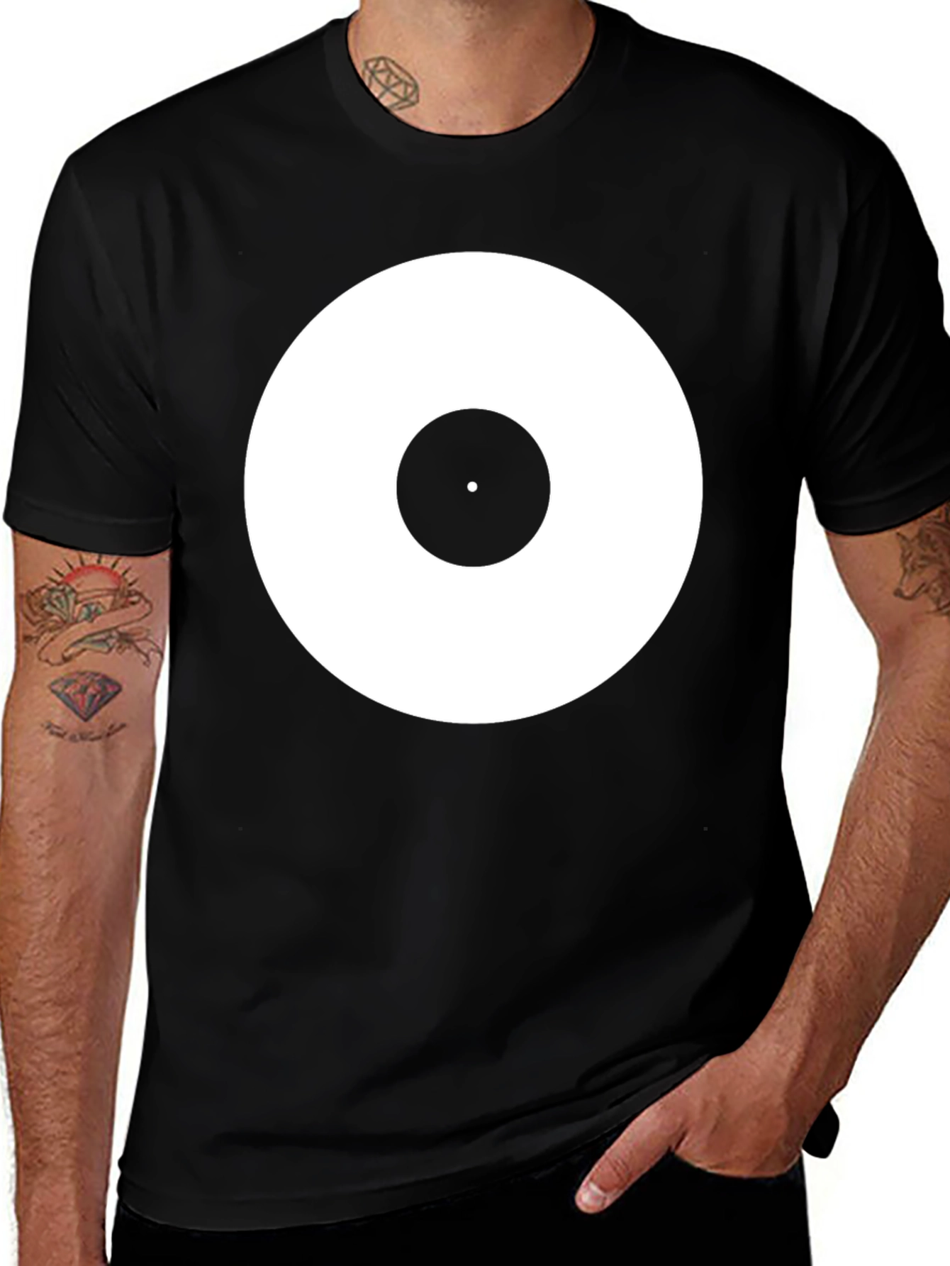 Black T-Shirt with Target Style Design