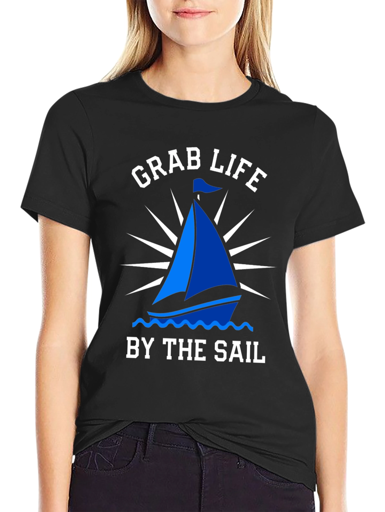 Grab Life By The Sail T-Shirt Nautical Boating Tee