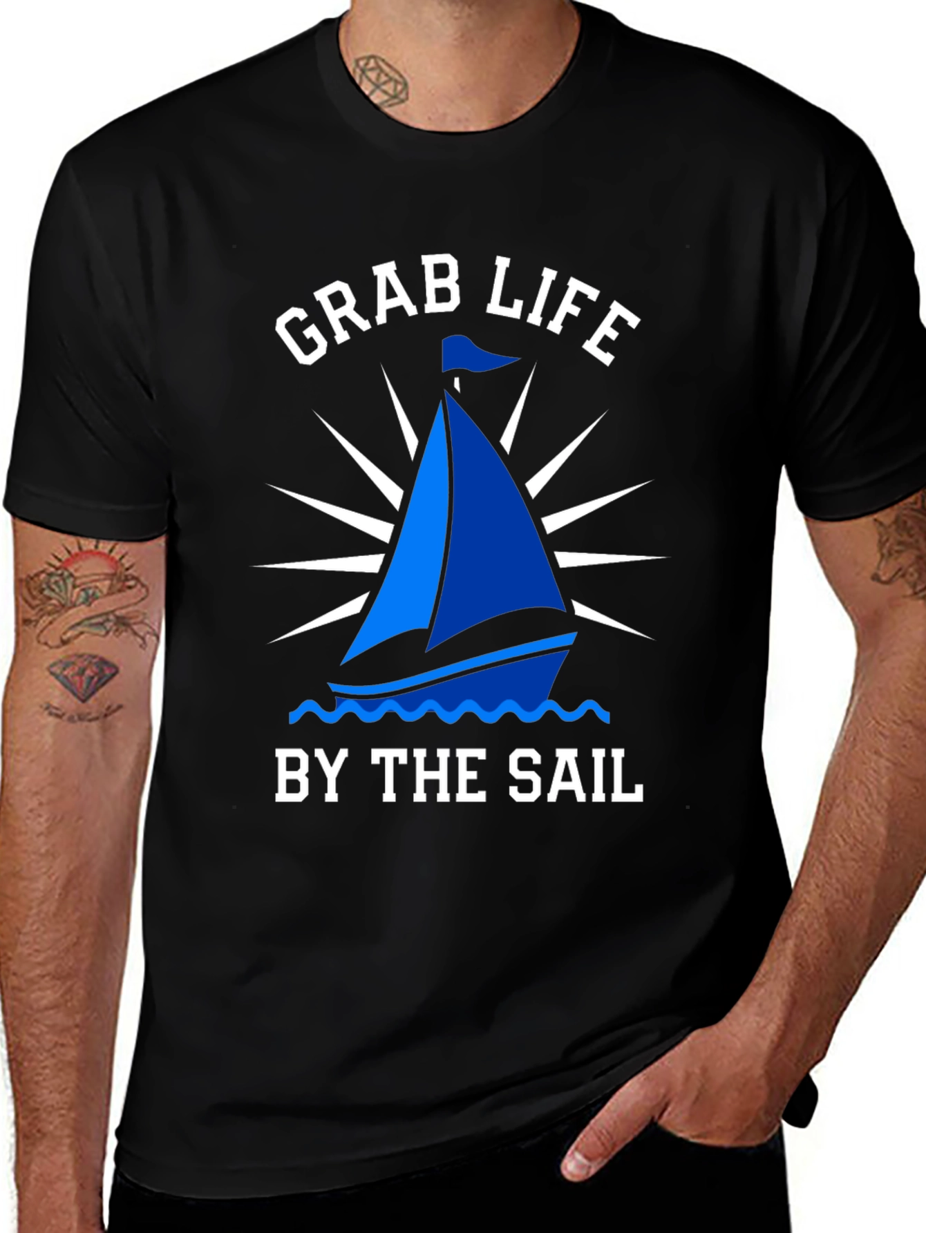 Grab Life By The Sail T-Shirt Nautical Boating Tee