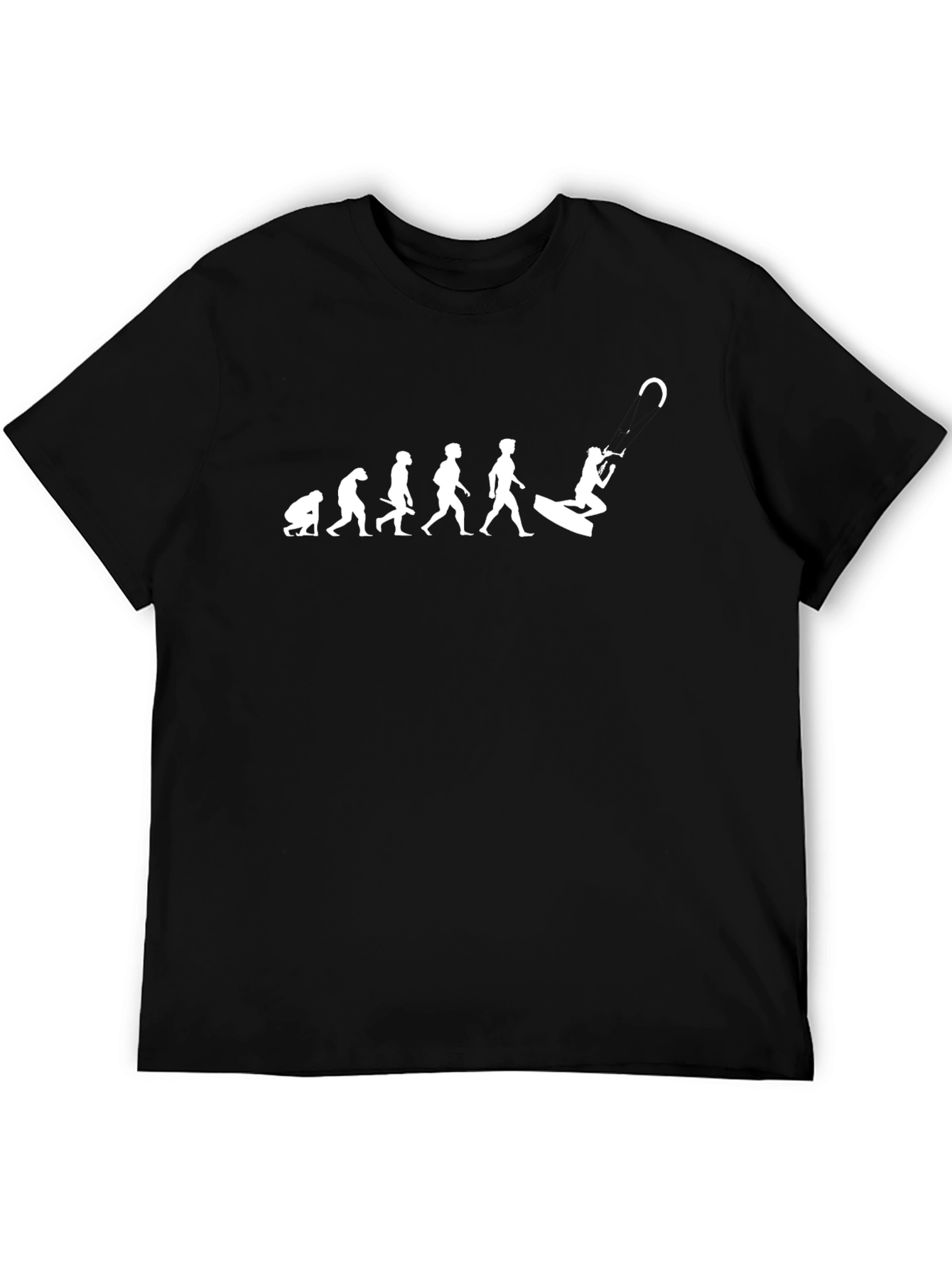 Evolution of Kitesurfing Black T-Shirt