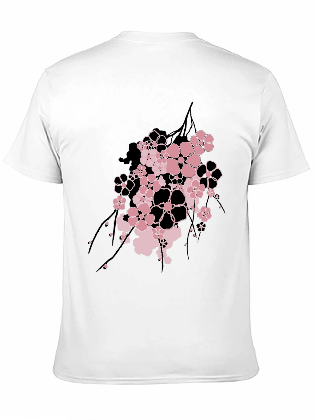 Floral Graphic Print Mens Black T-Shirt