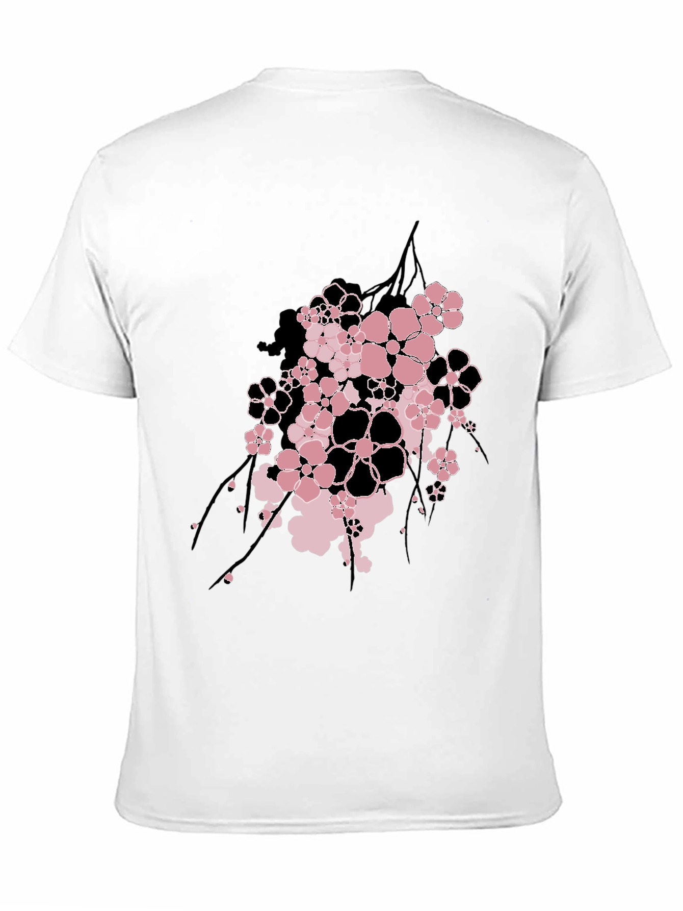 Floral Graphic Print Mens Black T-Shirt