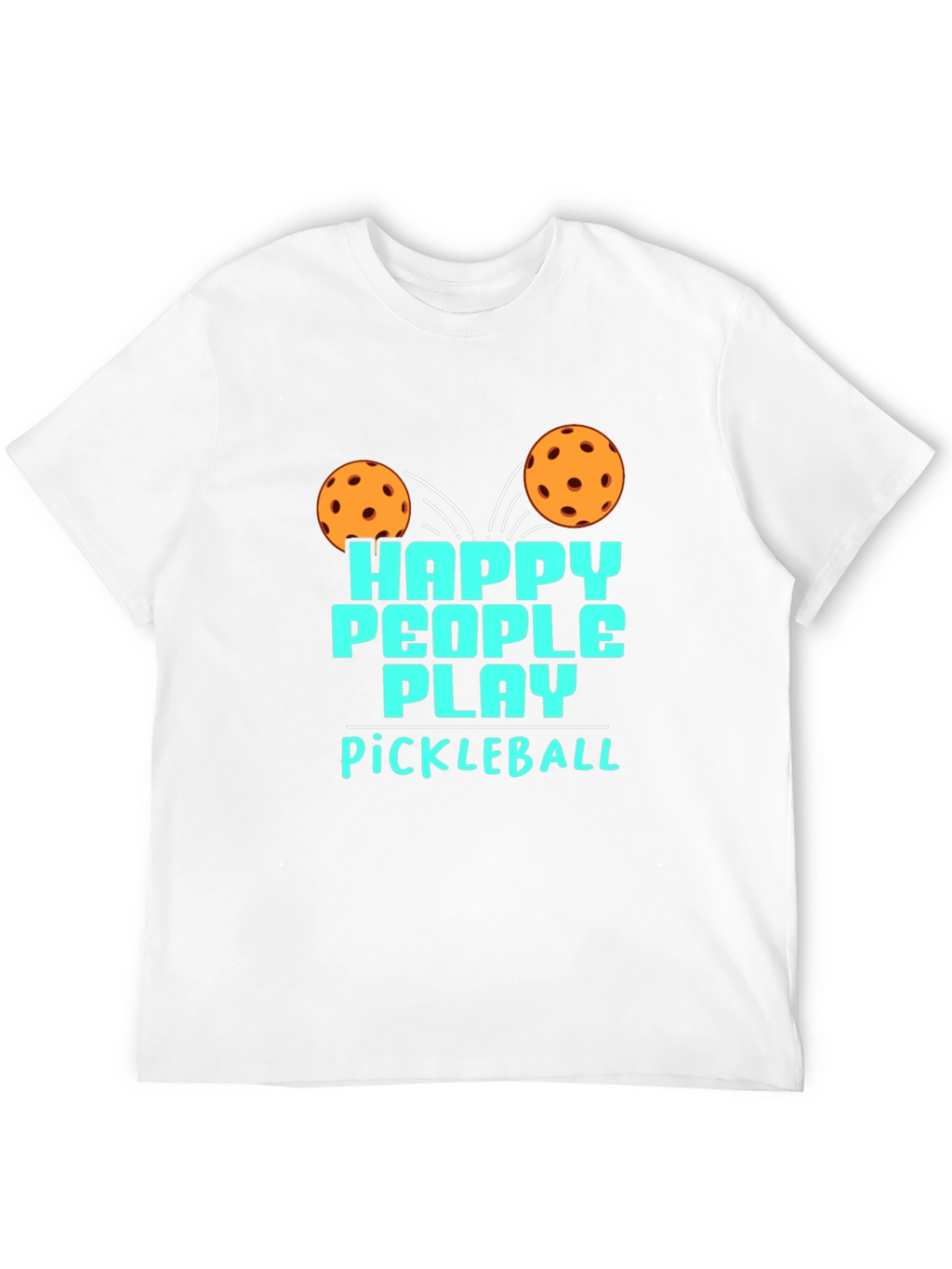 Happy People Play Pickleball Black Graphic T-Shirt