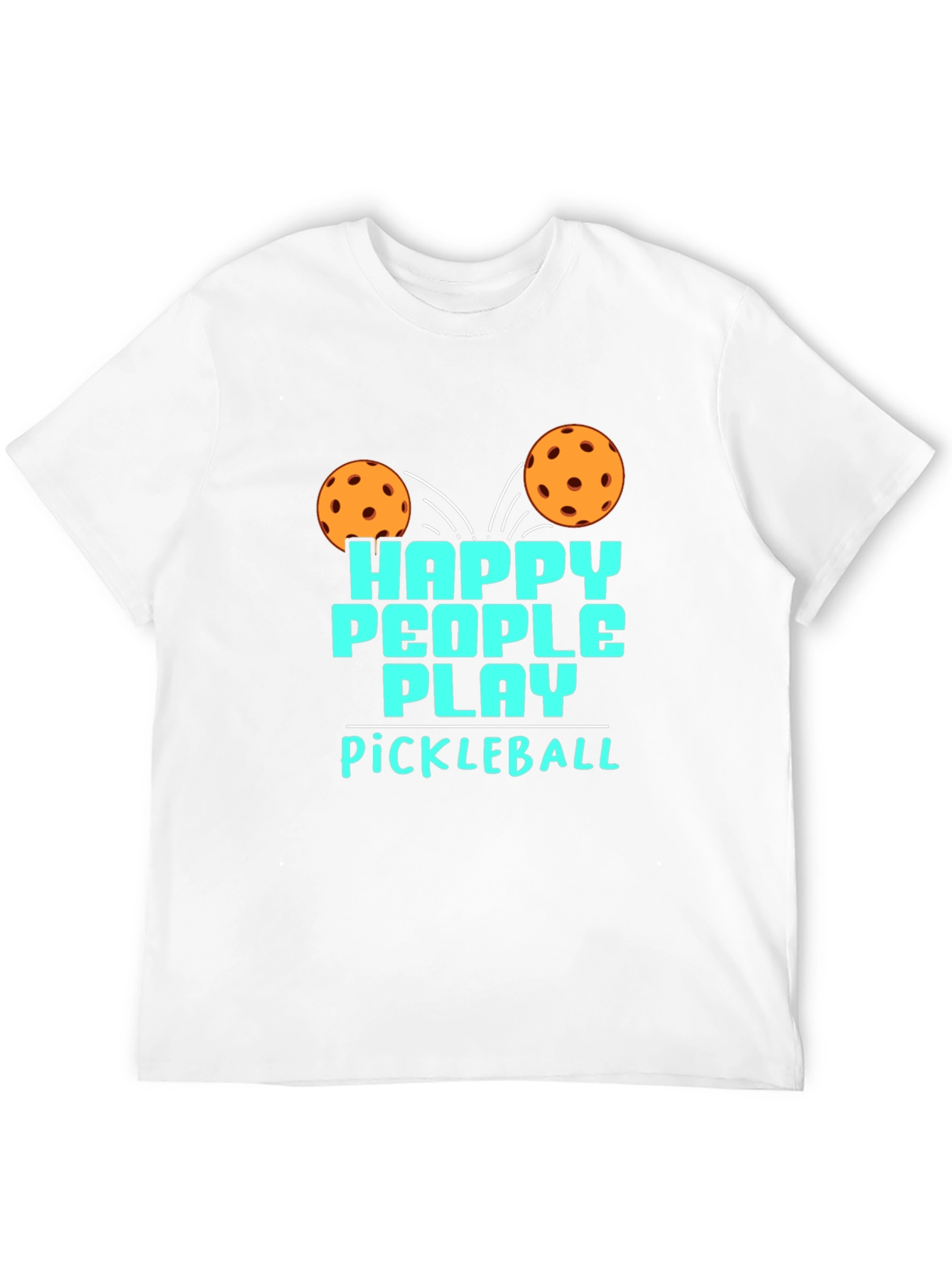 Happy People Play Pickleball Black Graphic T-Shirt