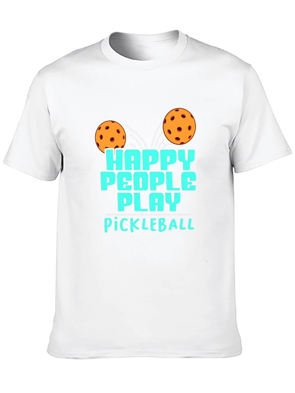 Happy People Play Pickleball Black Graphic T-Shirt