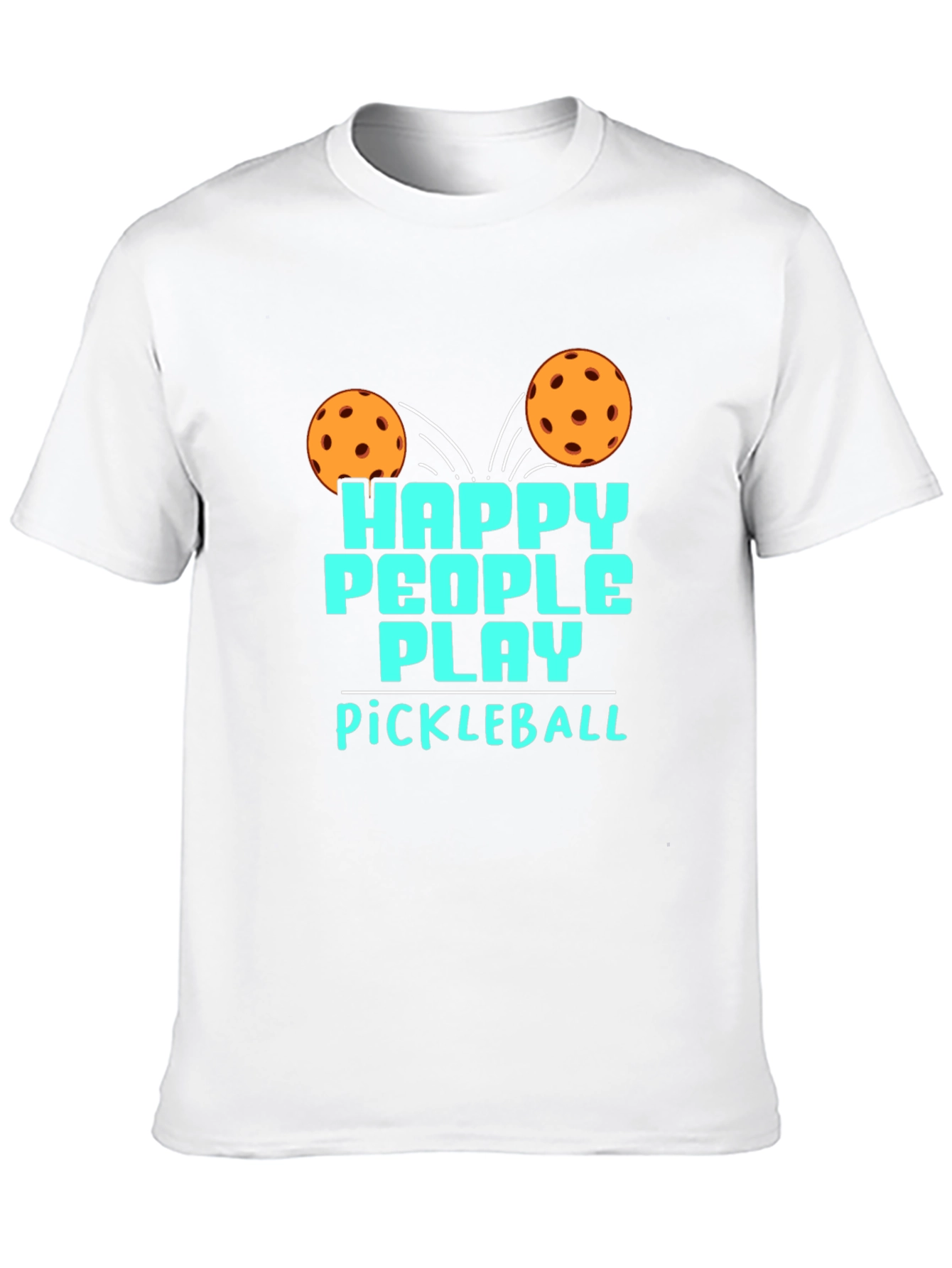 Happy People Play Pickleball Black Graphic T-Shirt