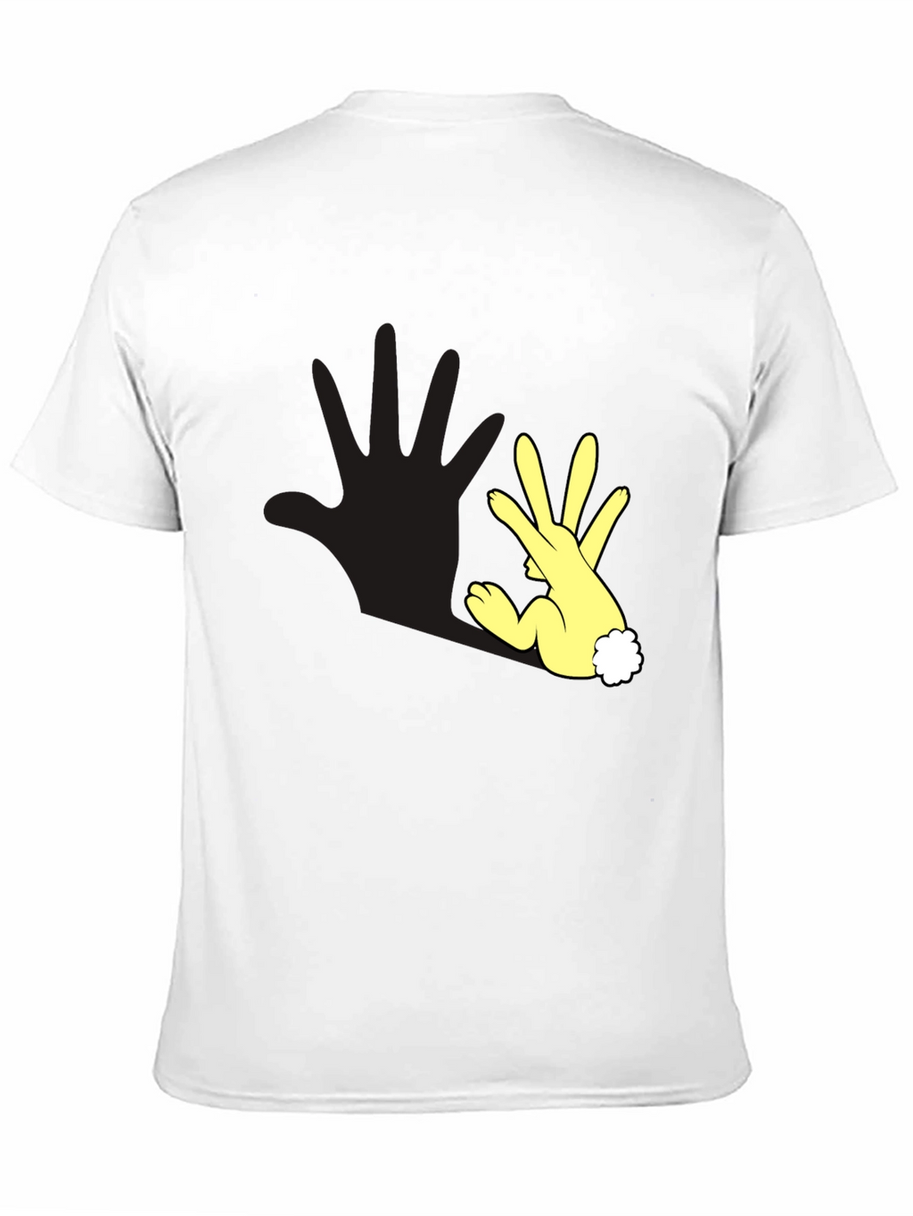 Funny Hand Rabbit T-Shirt - Black