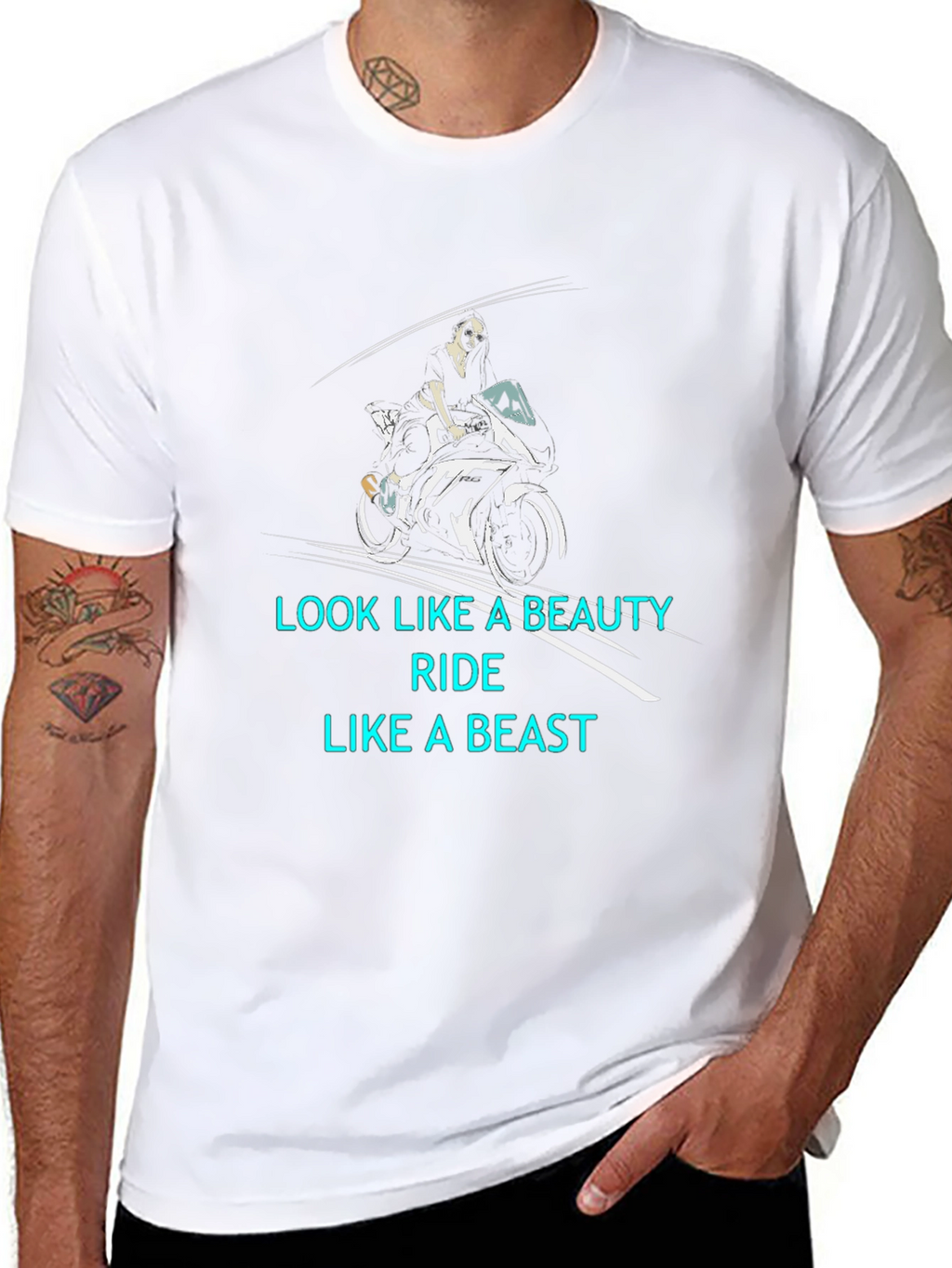 Beauty and Beast Biker T-Shirt