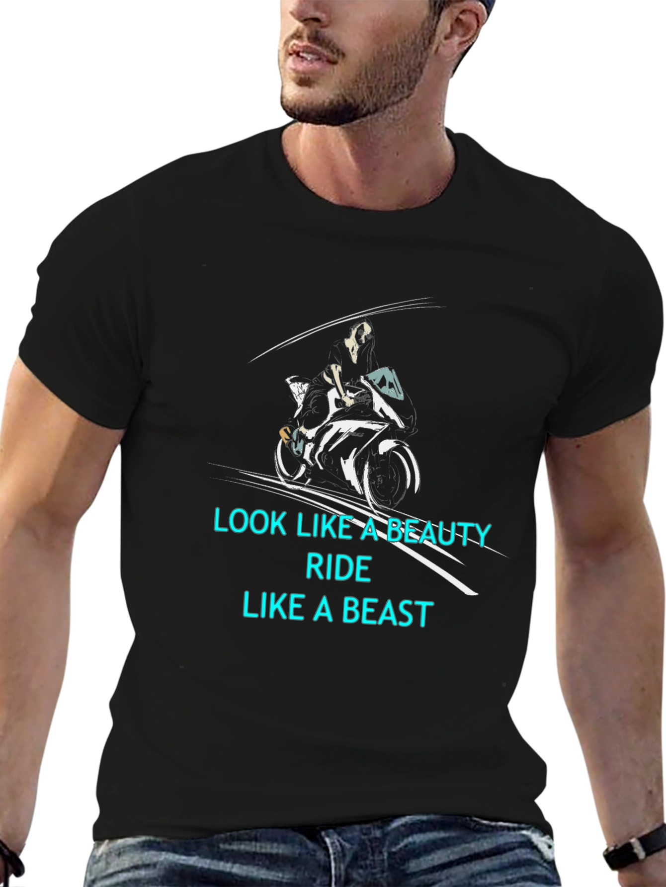 Beauty and Beast Biker T-Shirt