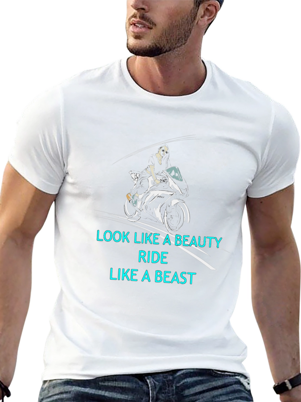 Beauty and Beast Biker T-Shirt