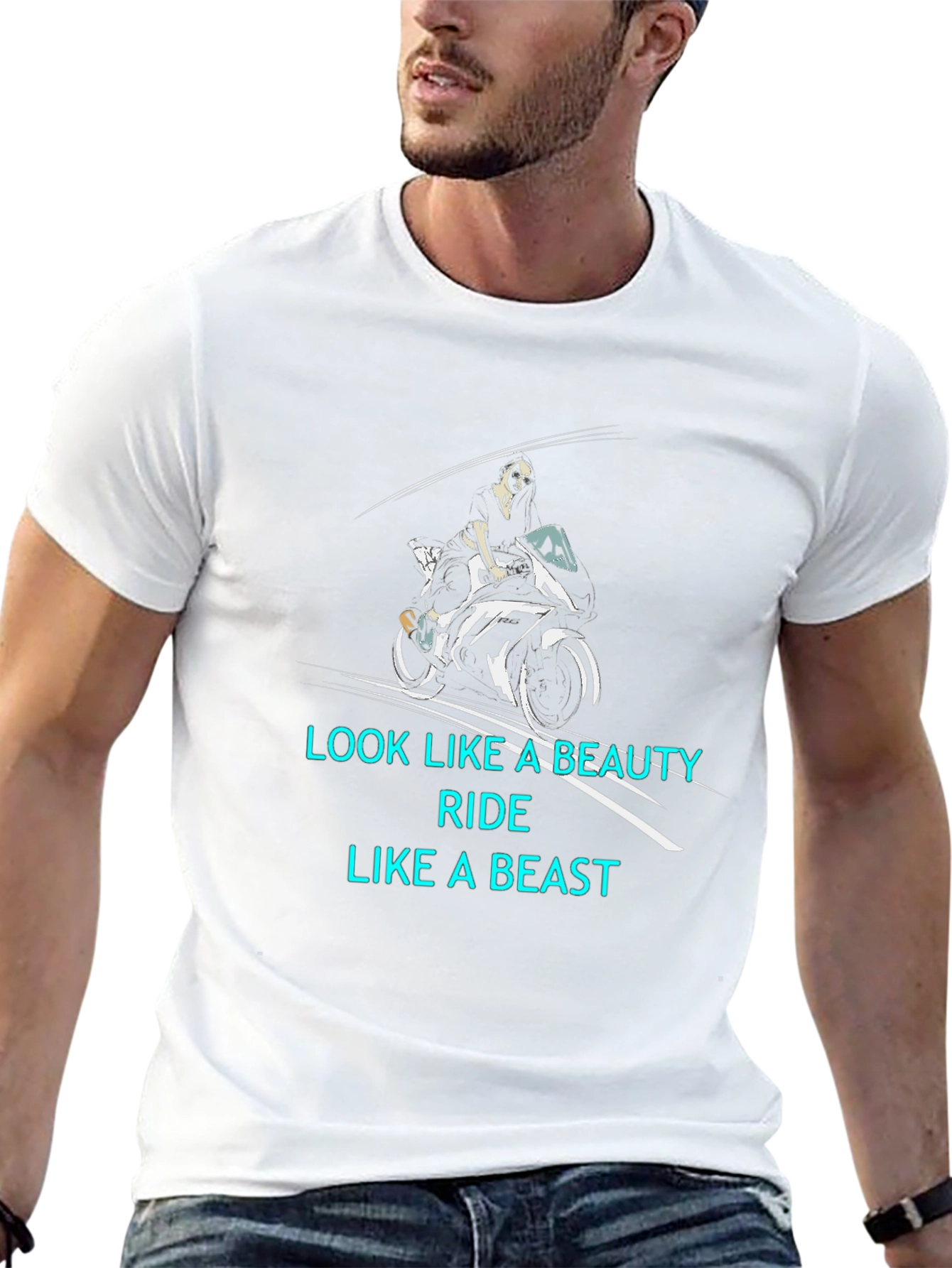 Beauty and Beast Biker T-Shirt