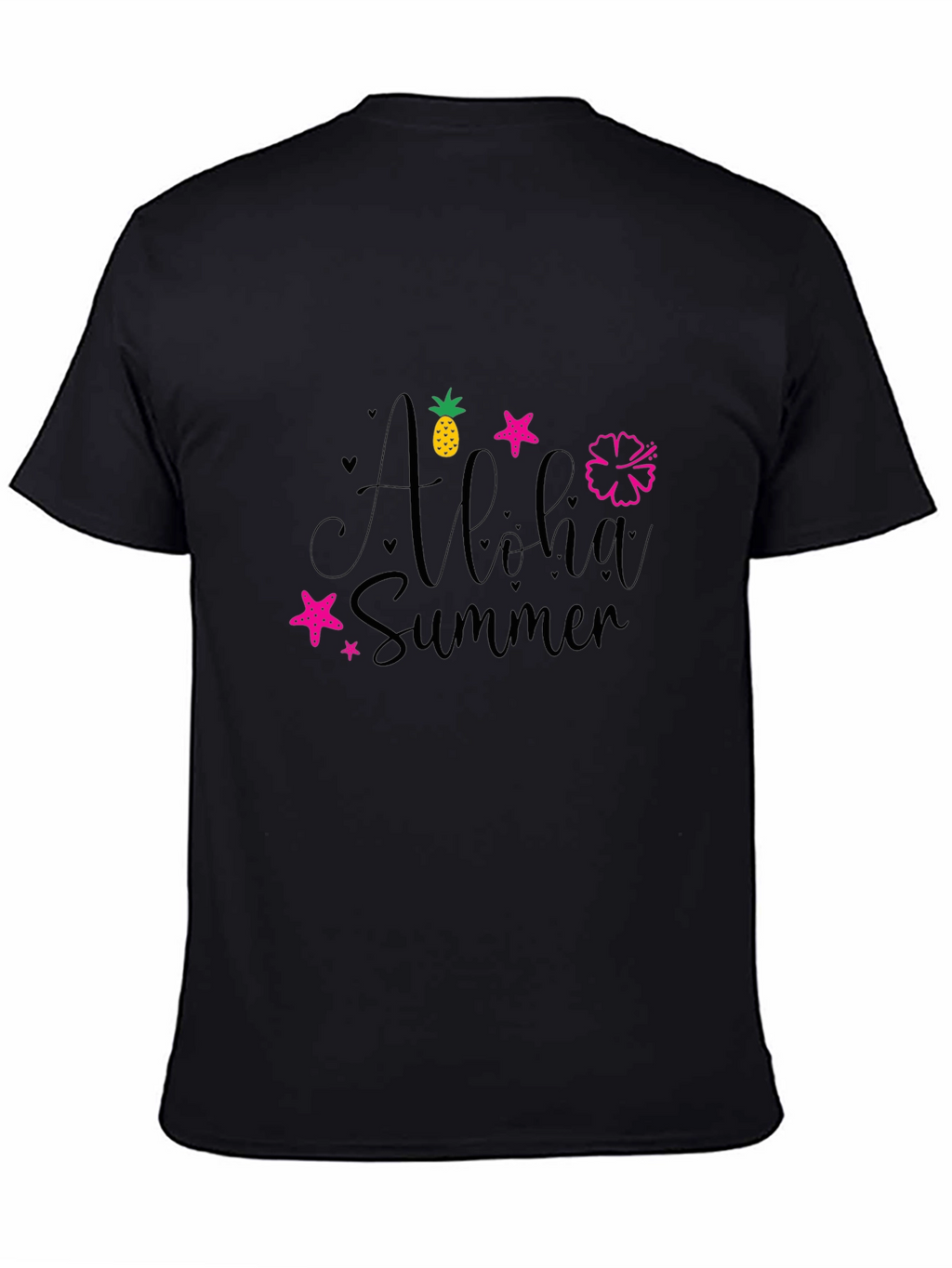 Aloha Summer Black Graphic Tee