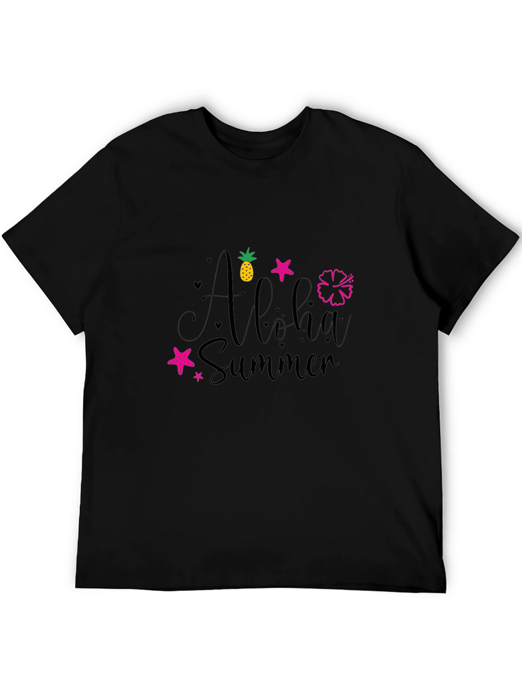 Aloha Summer Black Graphic Tee
