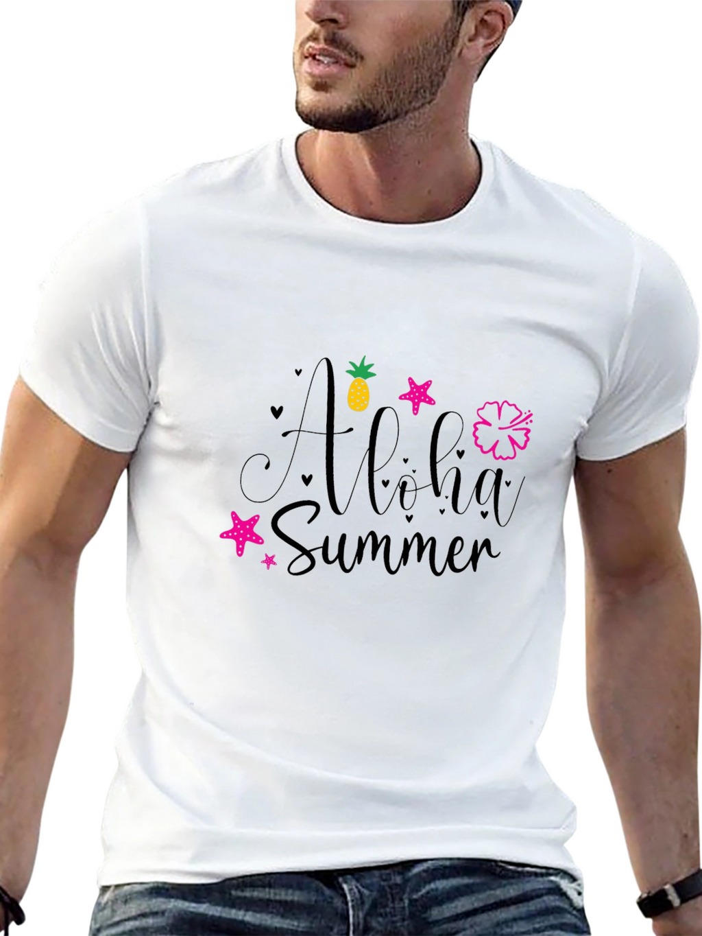 Aloha Summer Black Graphic Tee