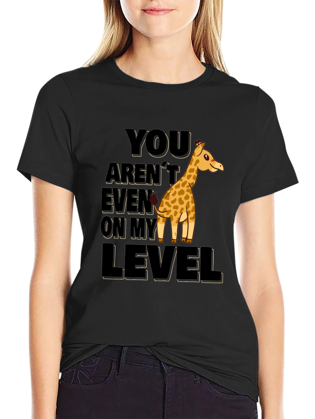 Giraffe Level Humor Graphic T-Shirt