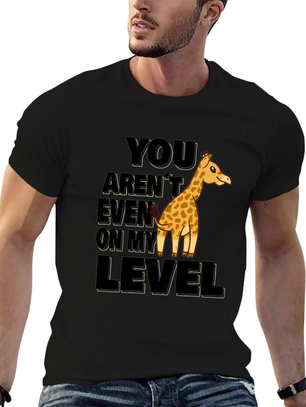 Giraffe Level Humor Graphic T-Shirt