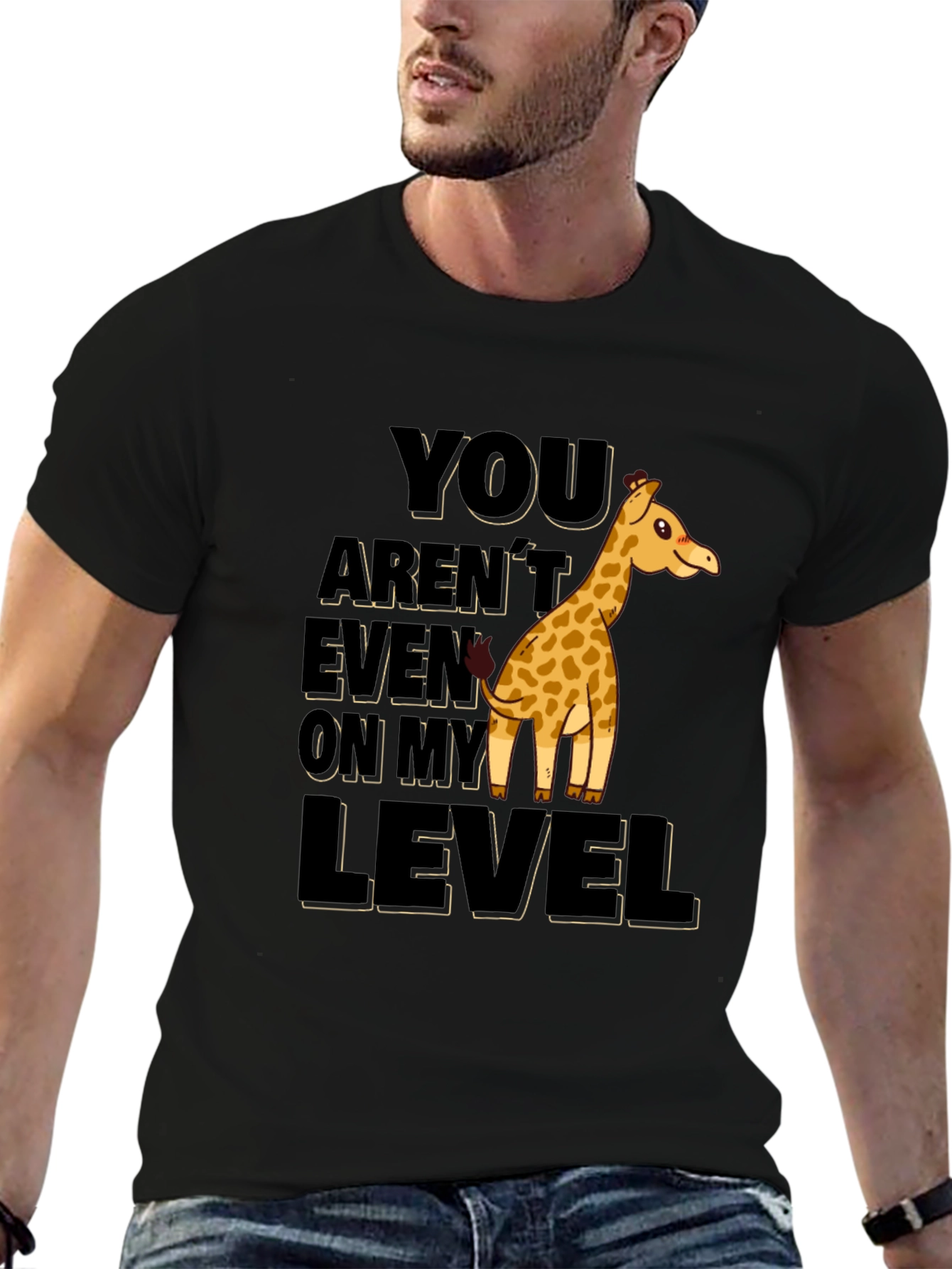 Giraffe Level Humor Graphic T-Shirt