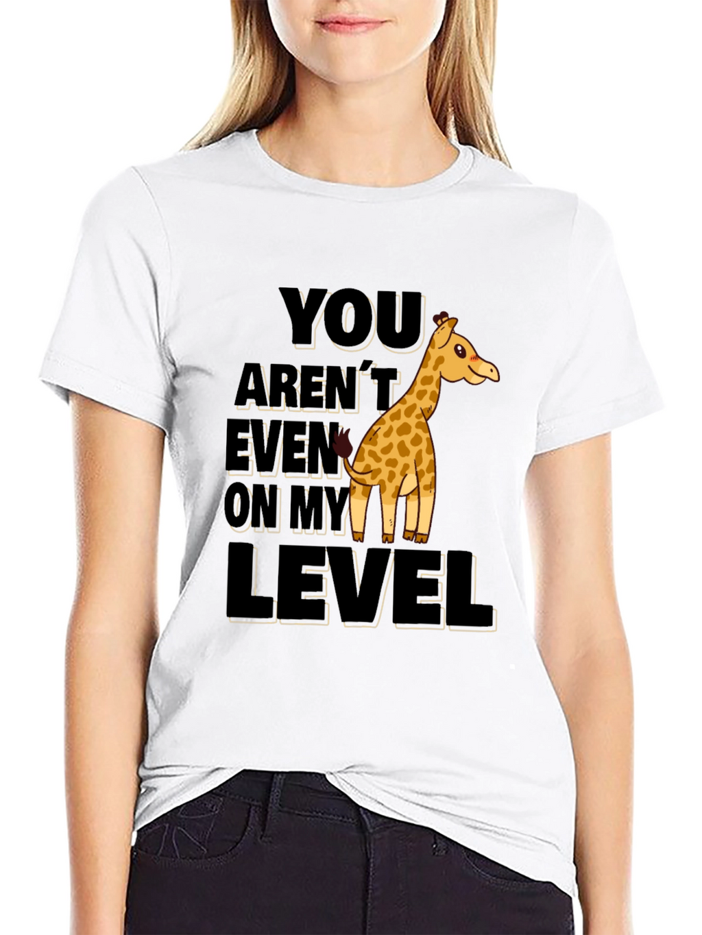 Giraffe Level Humor Graphic T-Shirt