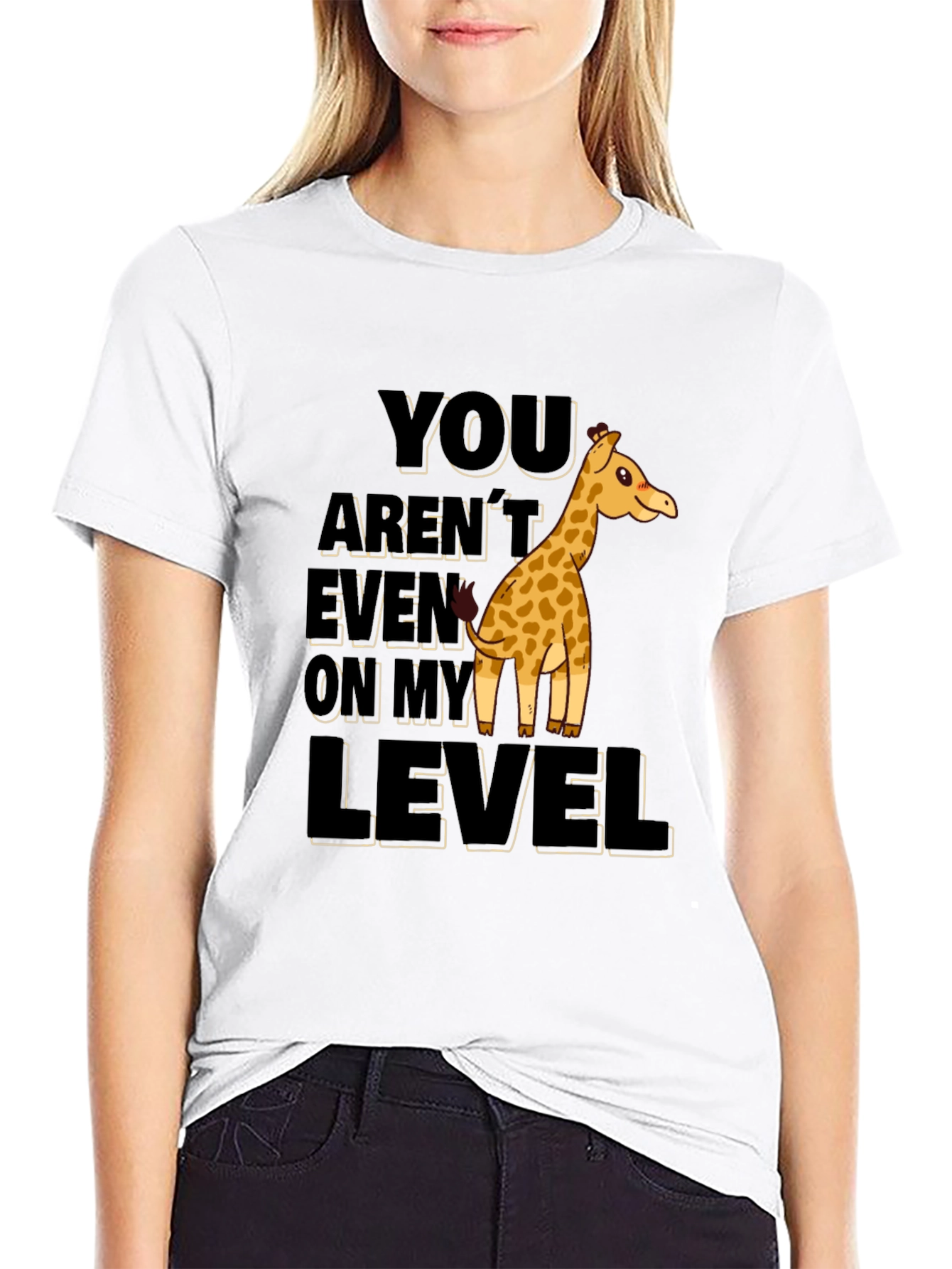 Giraffe Level Humor Graphic T-Shirt