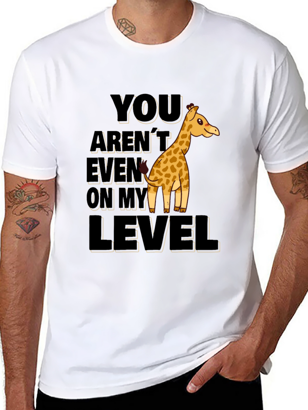 Giraffe Level Humor Graphic T-Shirt