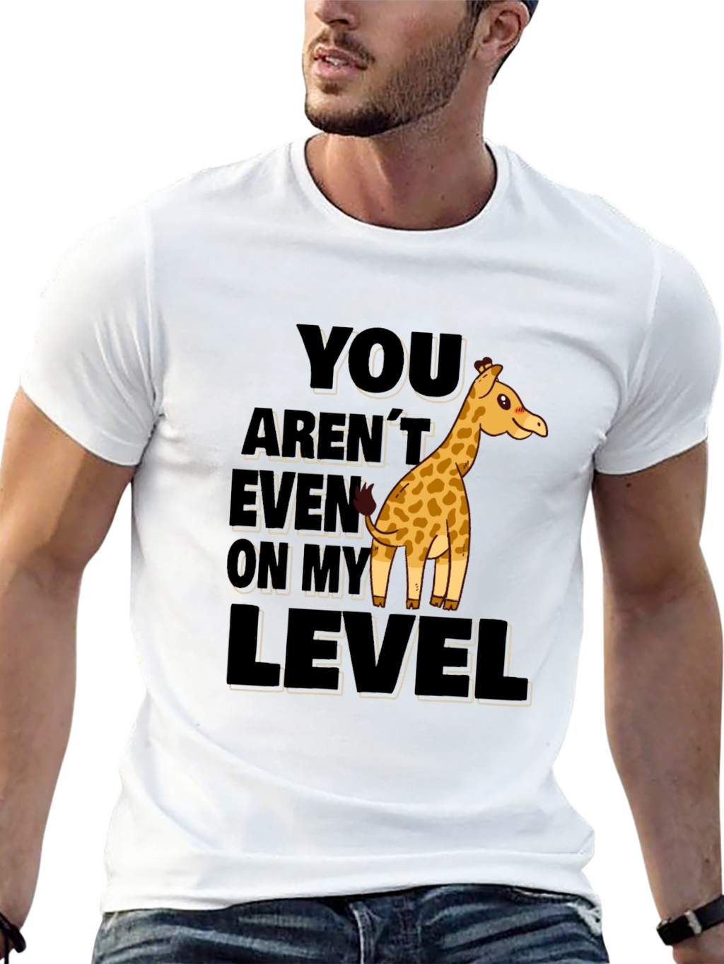 Giraffe Level Humor Graphic T-Shirt