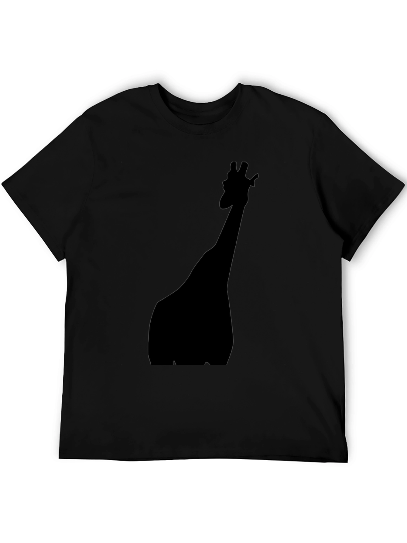 Giraffe Silhouette Black T-Shirt