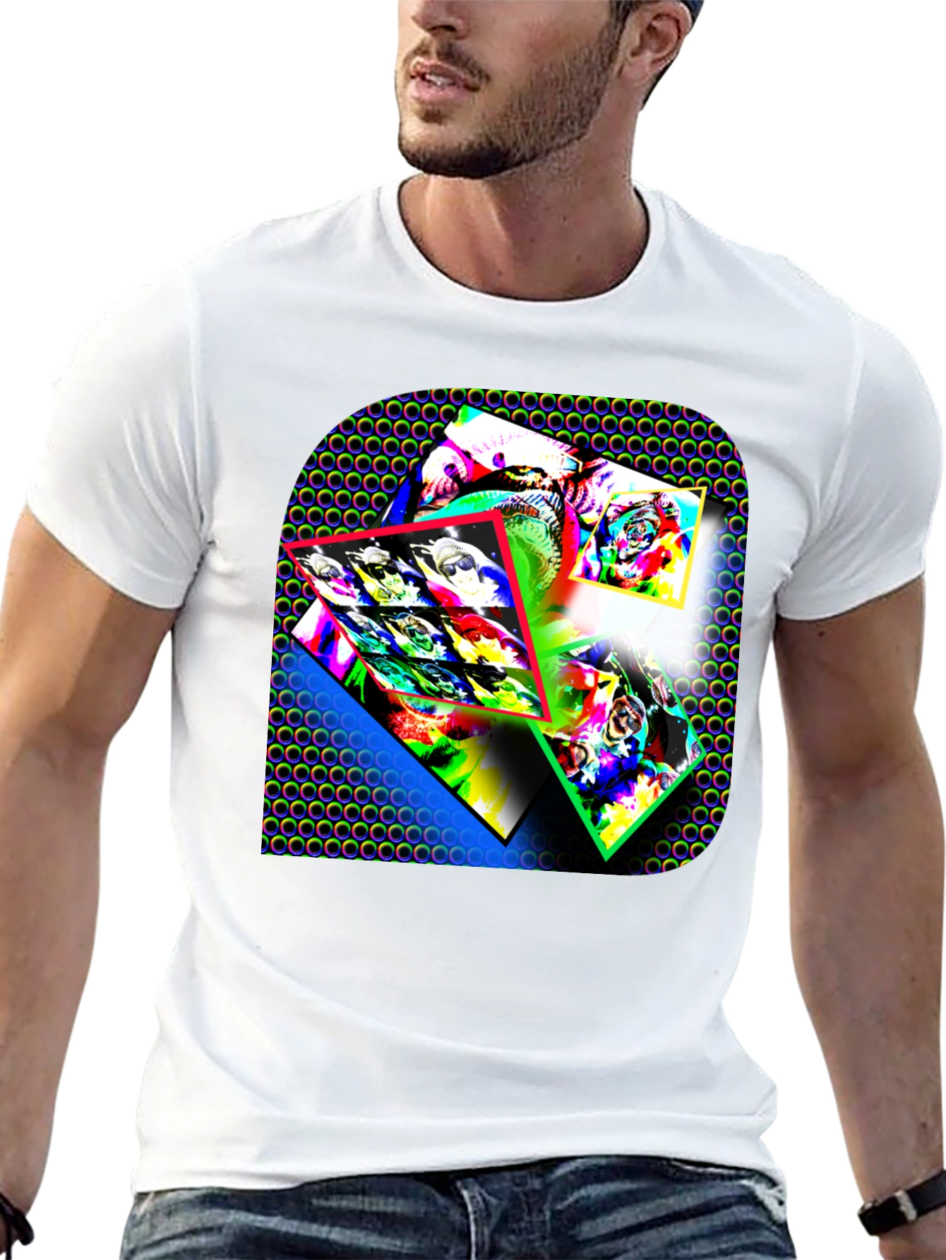 Abstract Art Graphic Print Black T-Shirt