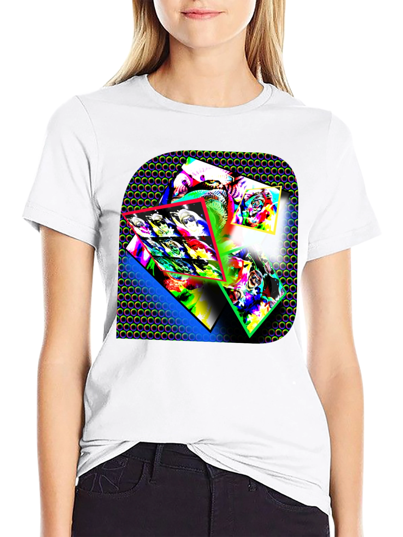 Abstract Art Graphic Print Black T-Shirt