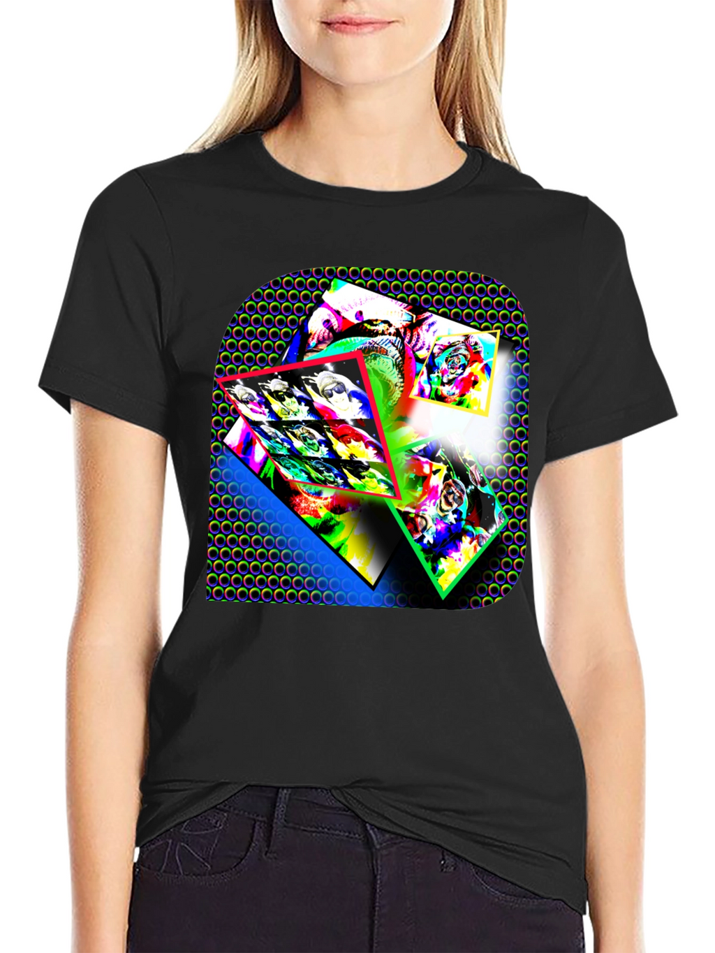 Abstract Art Graphic Print Black T-Shirt