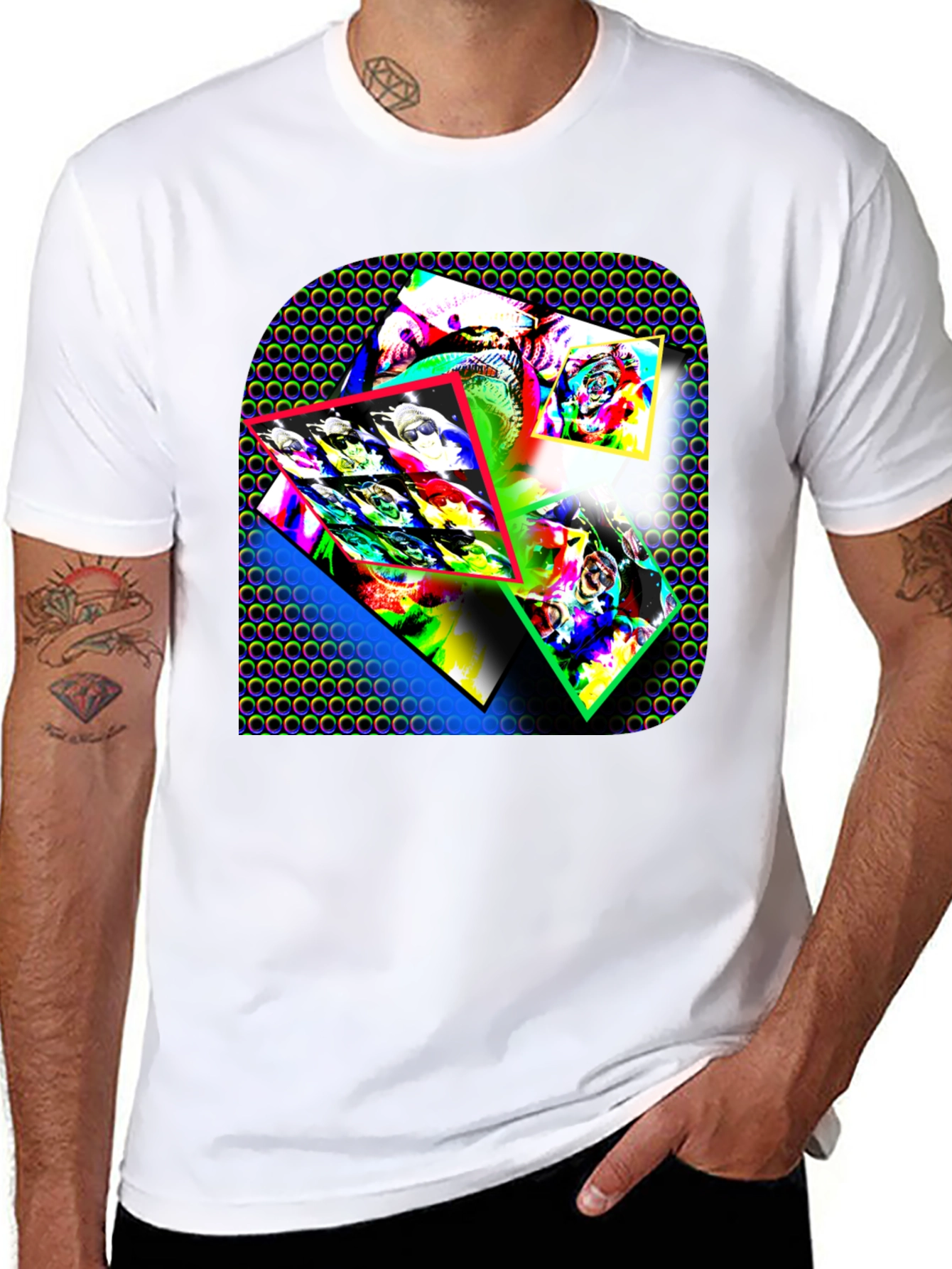 Abstract Art Graphic Print Black T-Shirt