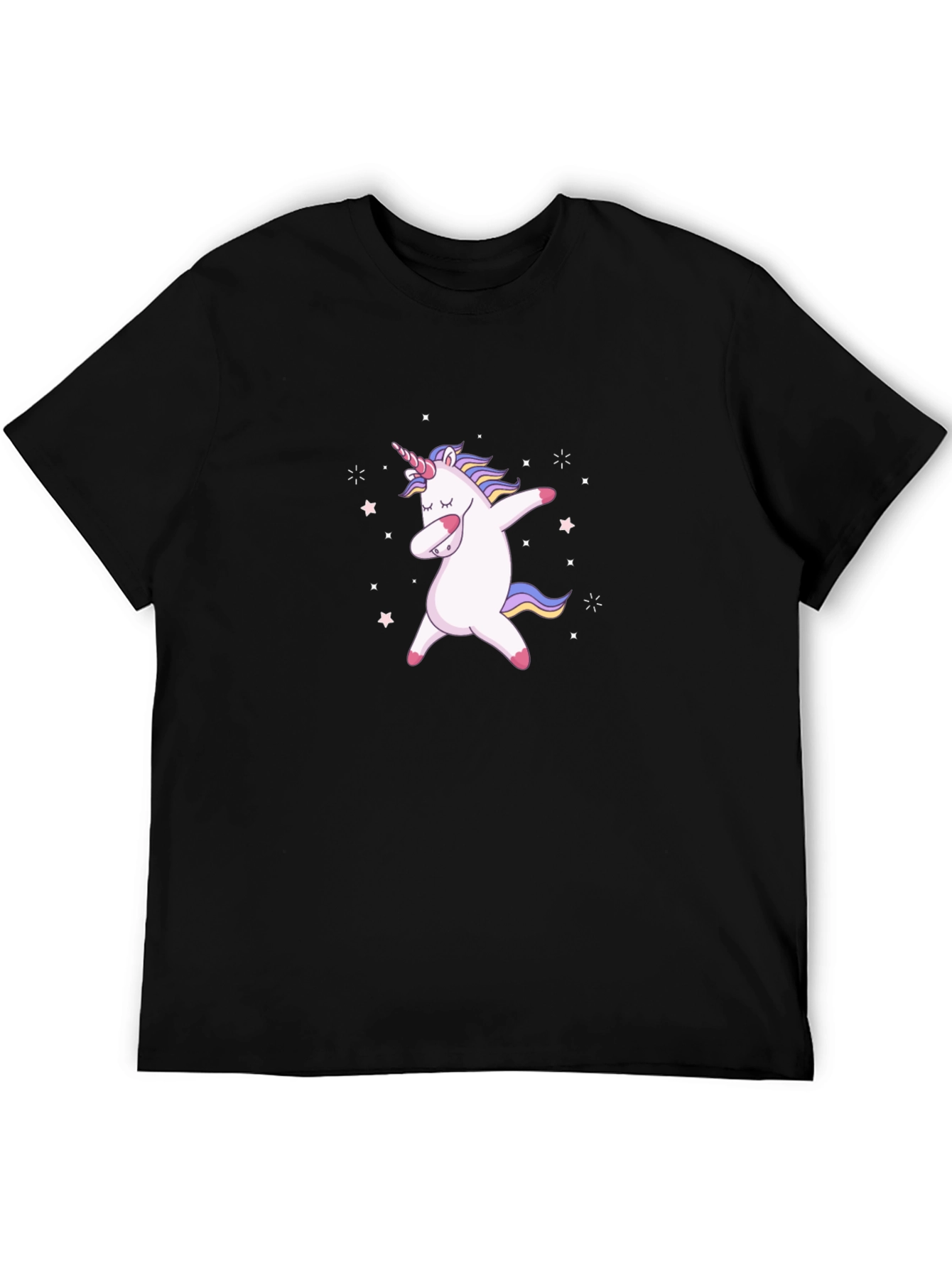 Dabbing Unicorn Graphic Tee - Mens Black T-Shirt