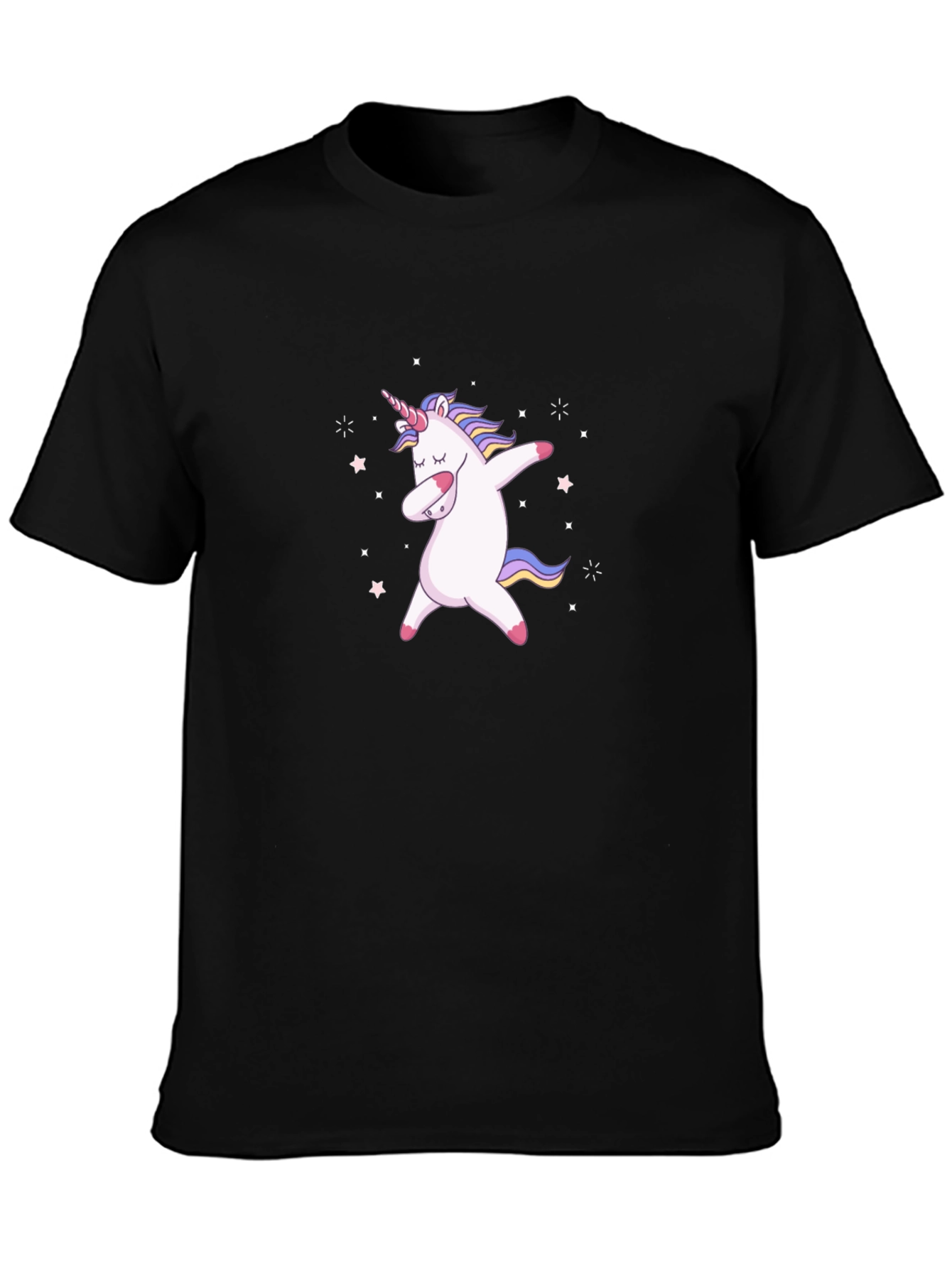 Dabbing Unicorn Graphic Tee - Mens Black T-Shirt