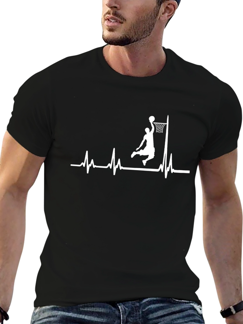 Basketball Heartbeat Graphic T-Shirt