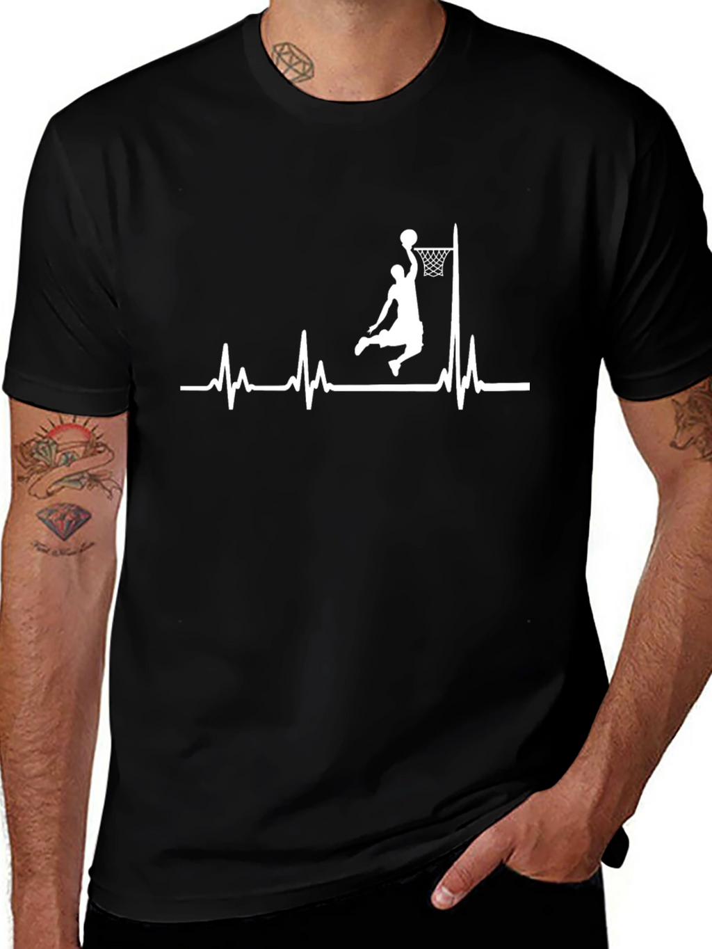 Basketball Heartbeat Graphic T-Shirt
