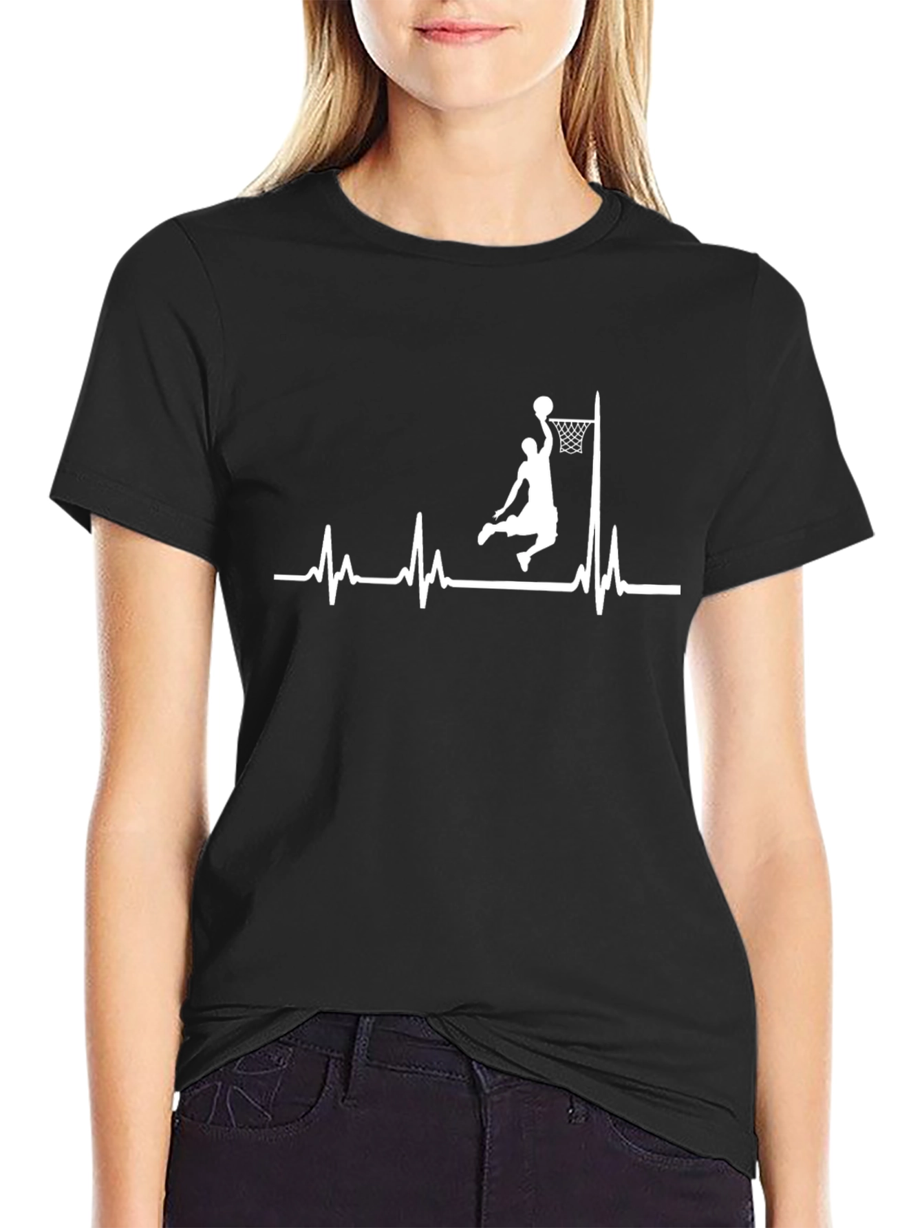 Basketball Heartbeat Graphic T-Shirt