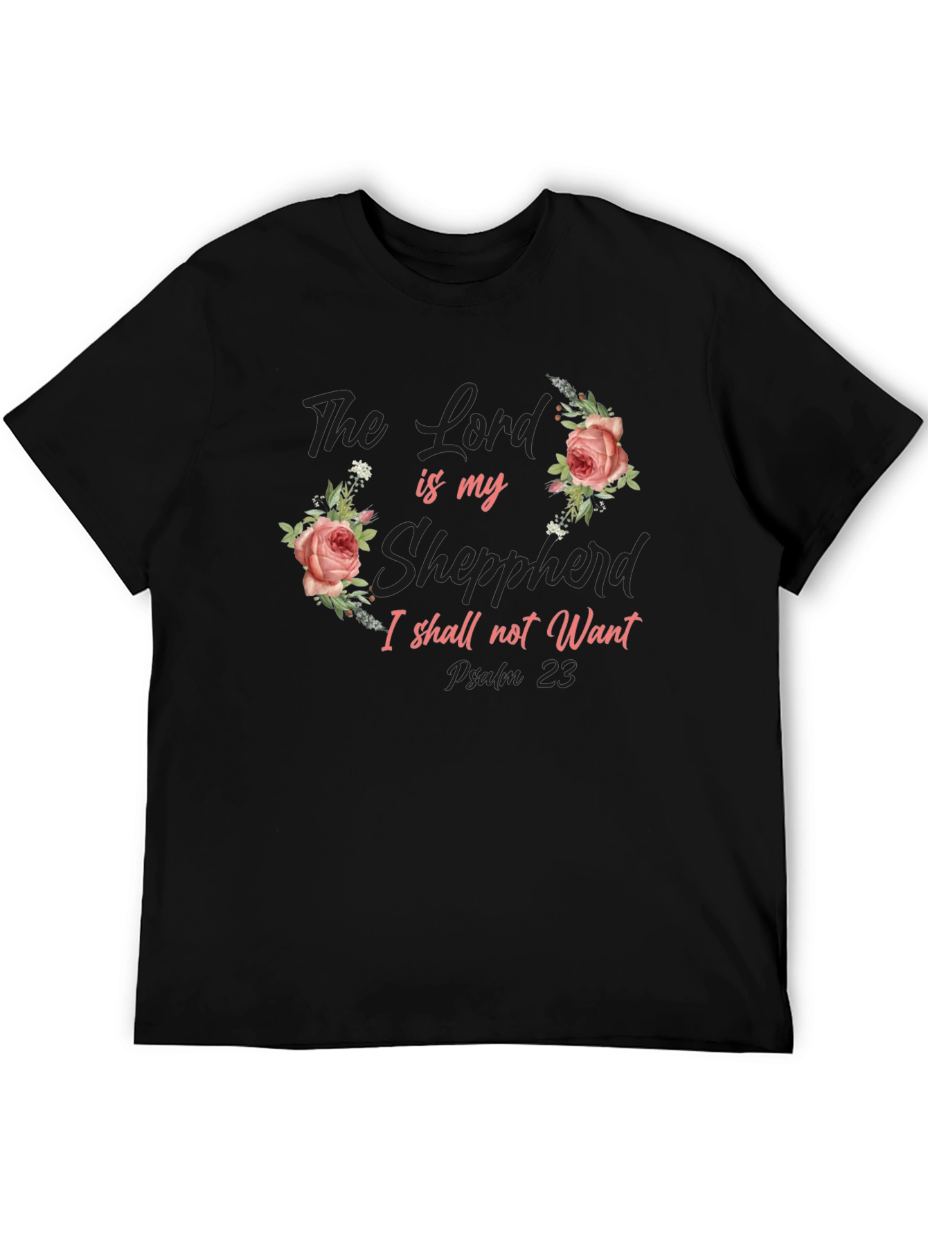 Floral Christian T-Shirt: The Lord Is My Shepherd