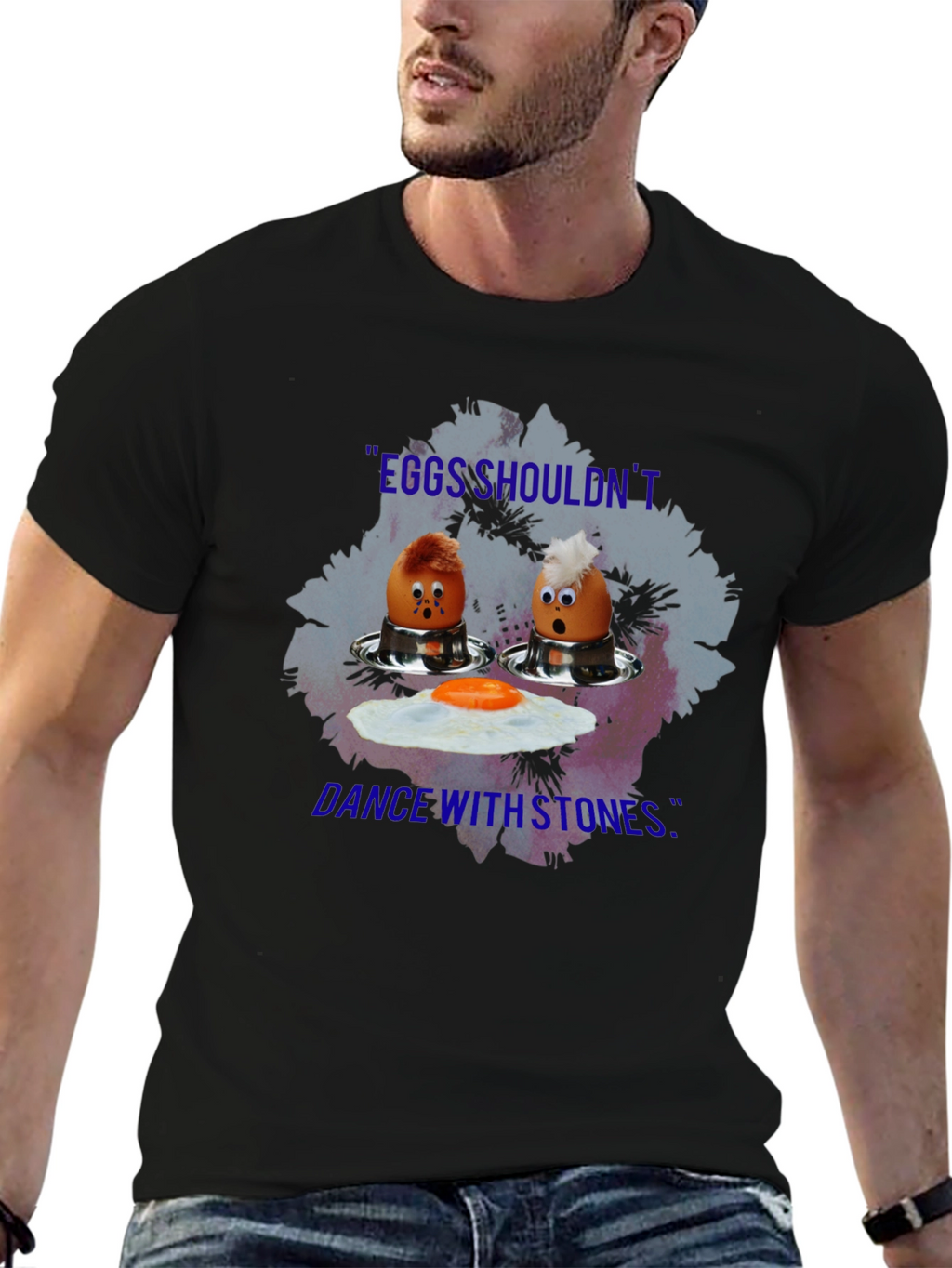 Eggs Dance With Stones Black T-Shirt