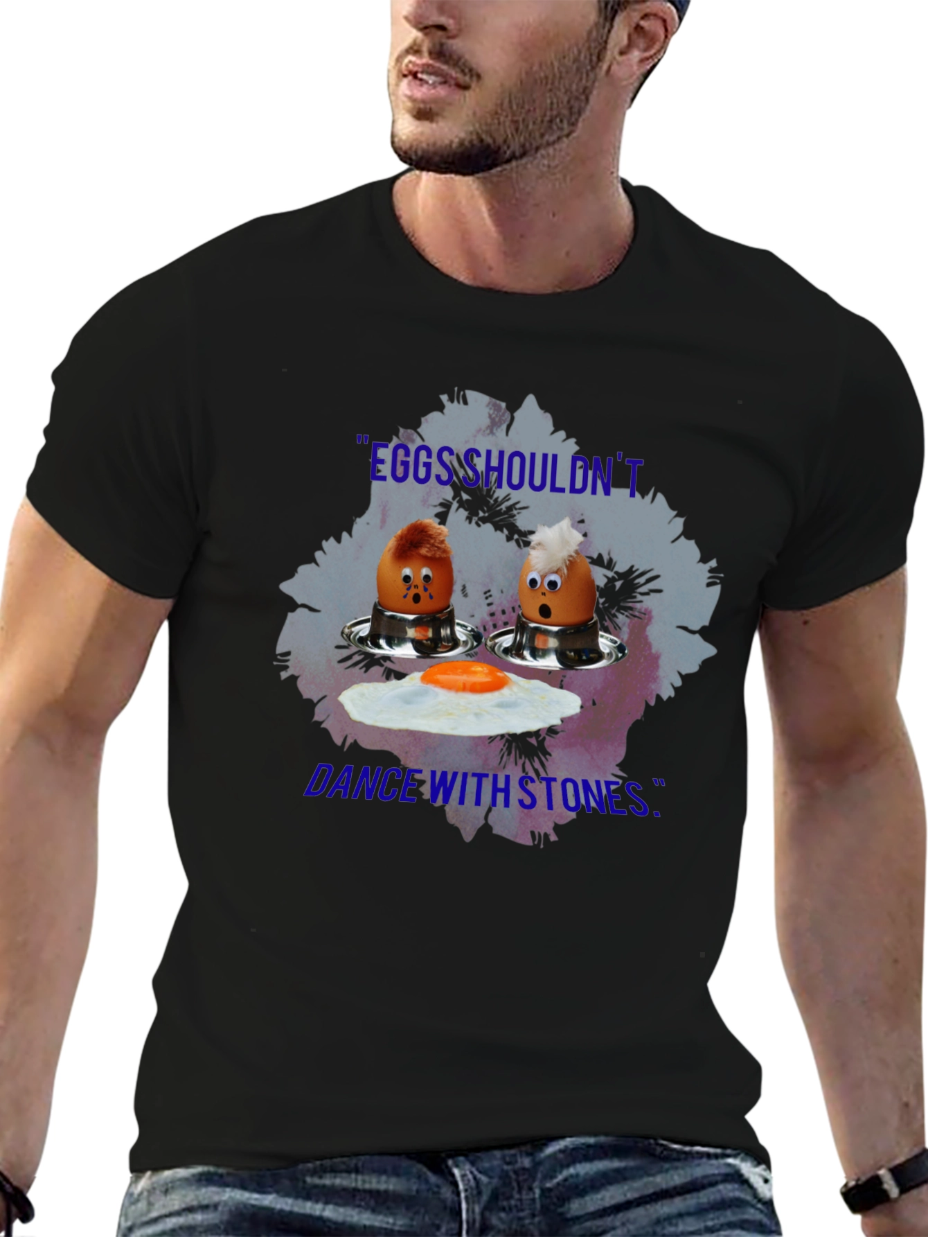 Eggs Dance With Stones Black T-Shirt